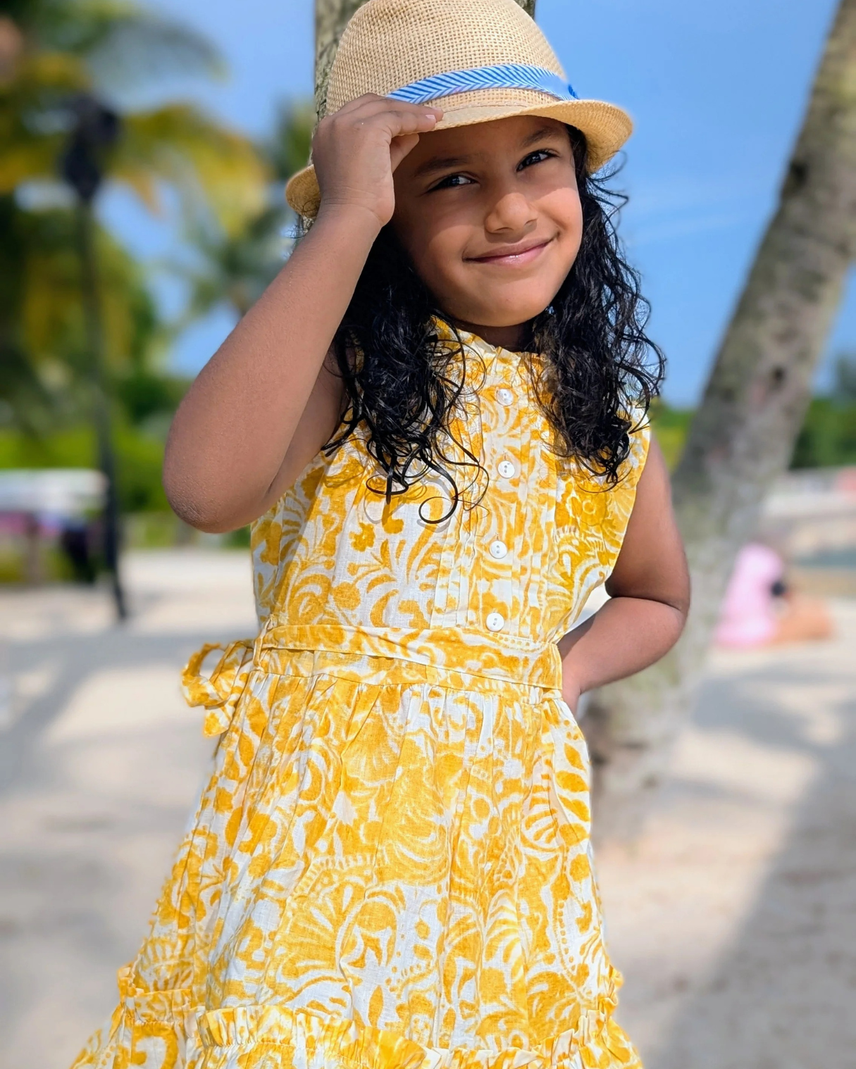 NIMBU | Kyra Girls Pintuck Dress in Nimbu Yellow