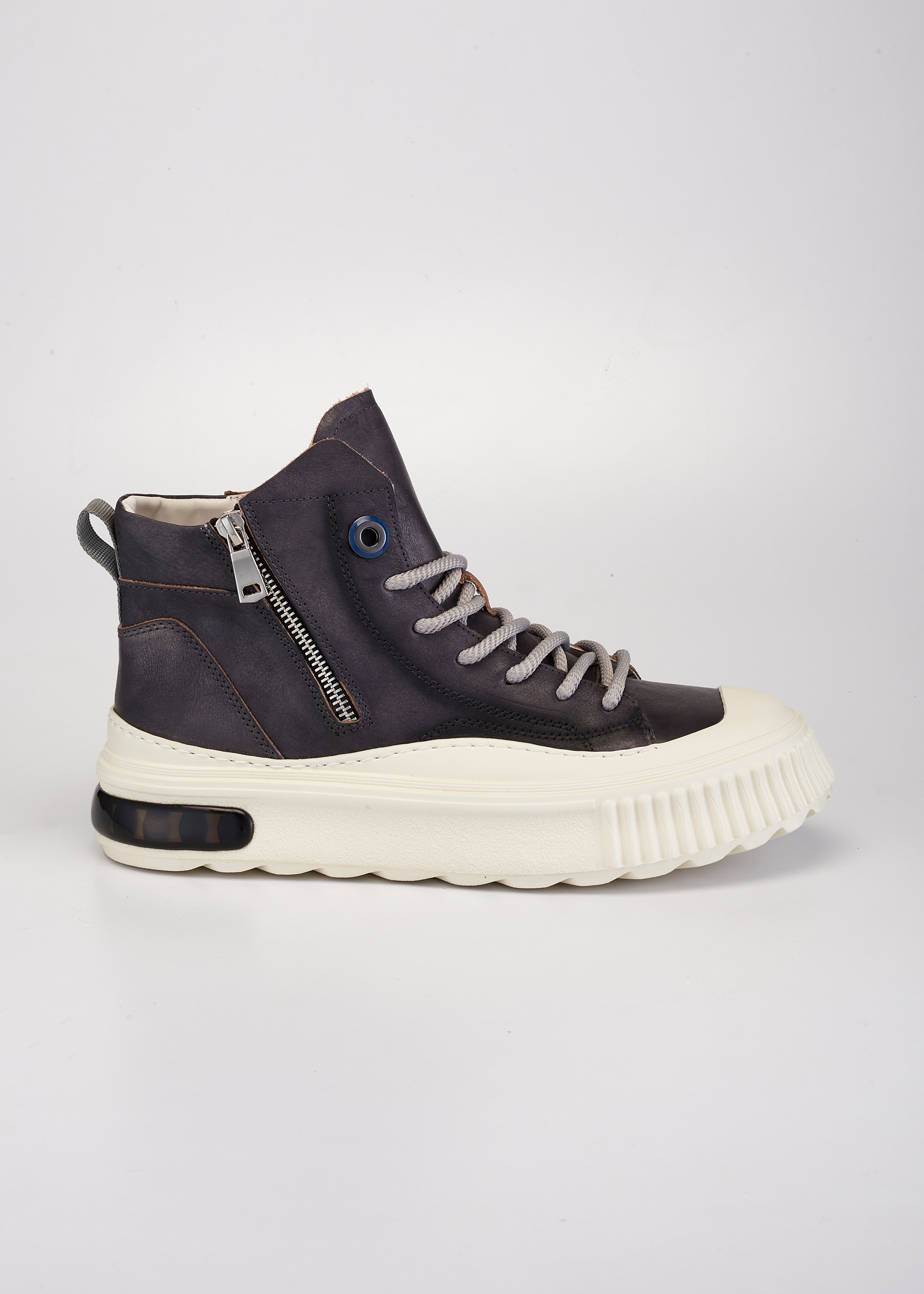 PROJECTWEAR | Farrell Mid Cut Leather Sneaker Grey