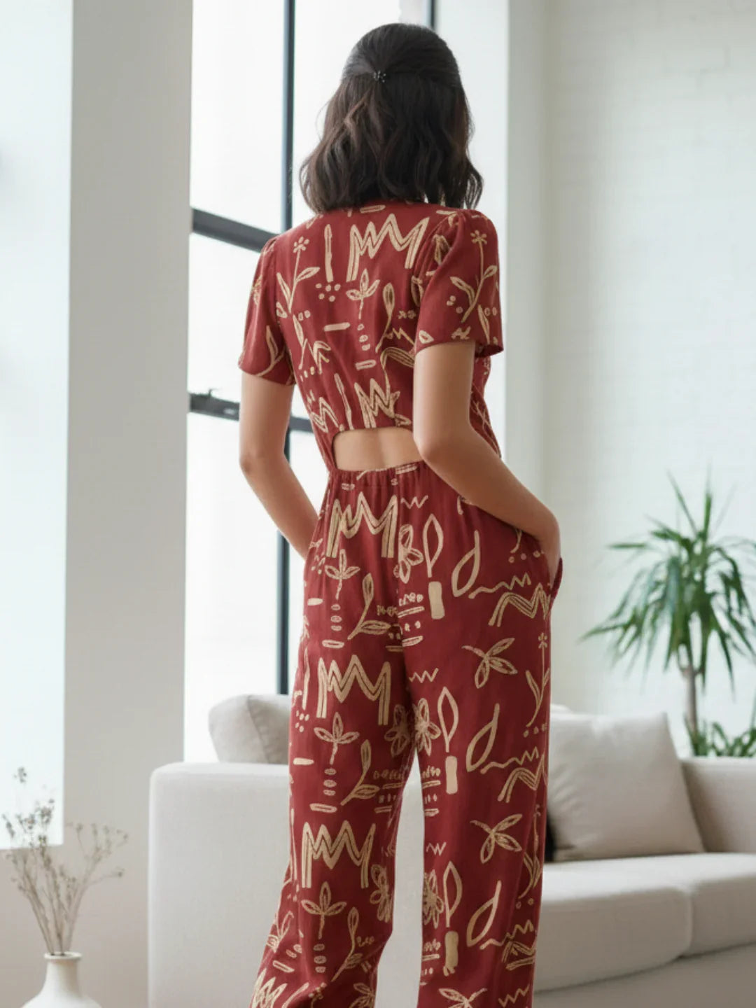 NIMBU | Moana Cranberry Women's Jumpsuit in Cotton