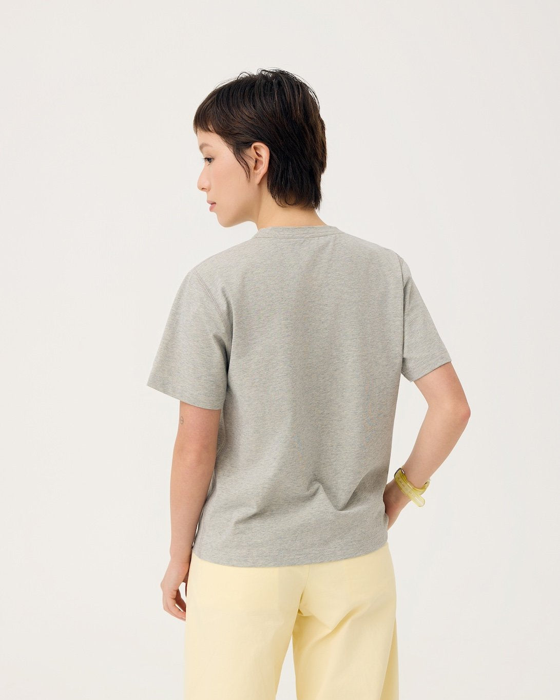 3EIGHTH | Everyday Reversible Tee In Zinc Grey & Lemon Fizz