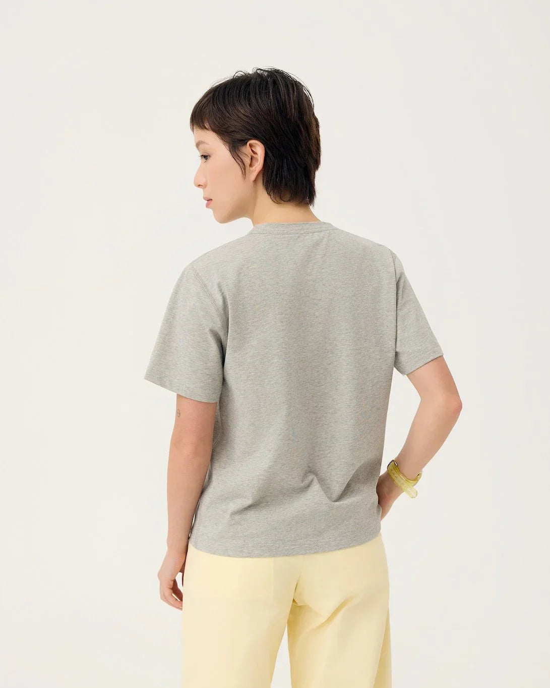 3EIGHTH | Everyday Reversible Tee In Zinc Grey & Lemon Fizz