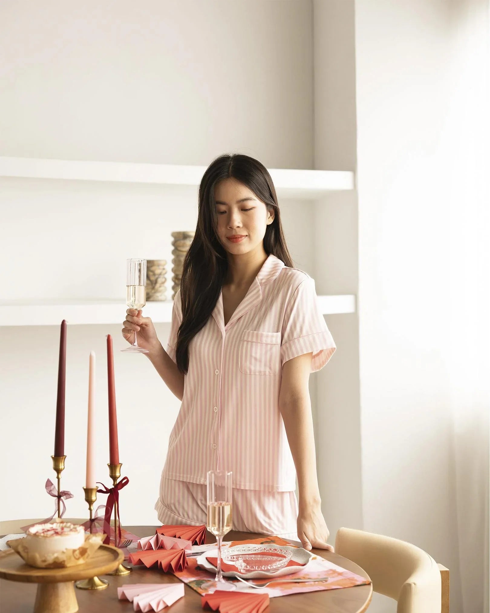 SELENIGHT CO | Signature Pyjamas Set | Pink Stripes