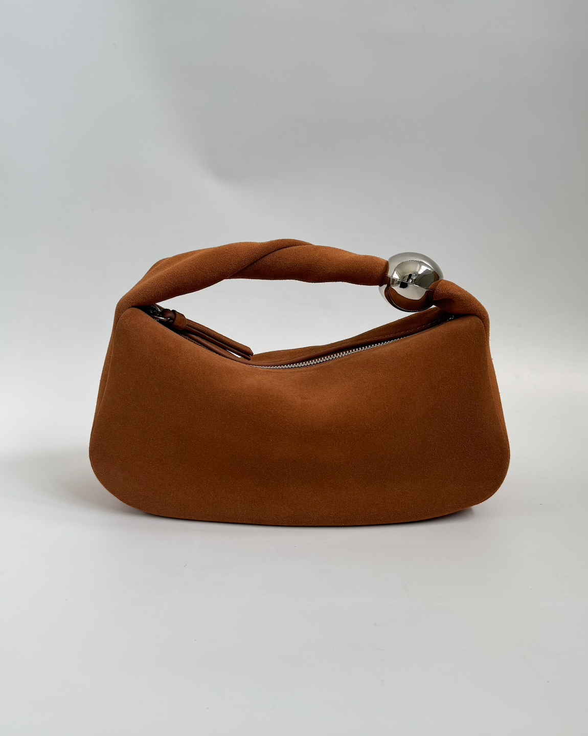 WU HAUS | Orbit Lightweight Suede Tan Sculptural Bag