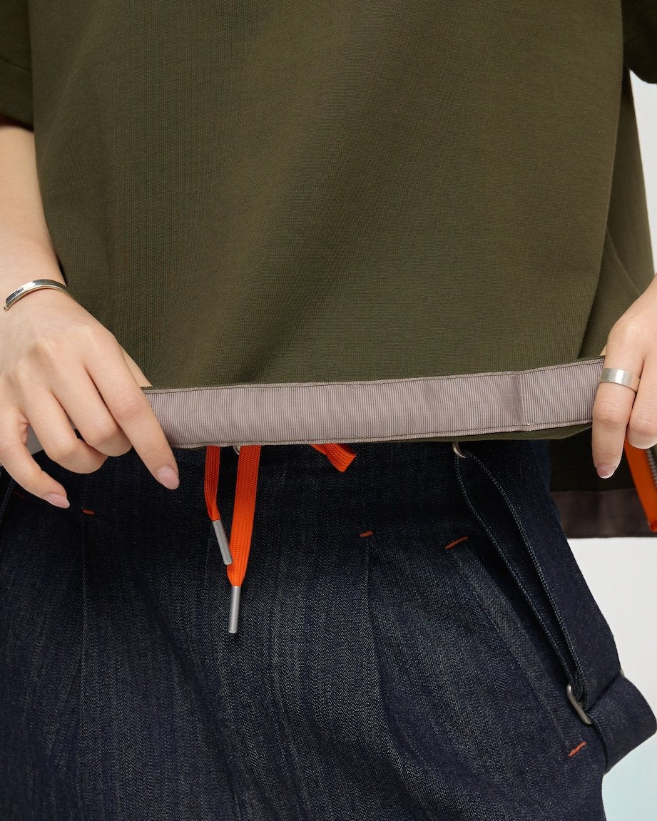 3EIGHTH | SOKKO Zip Tee in Olive Fig