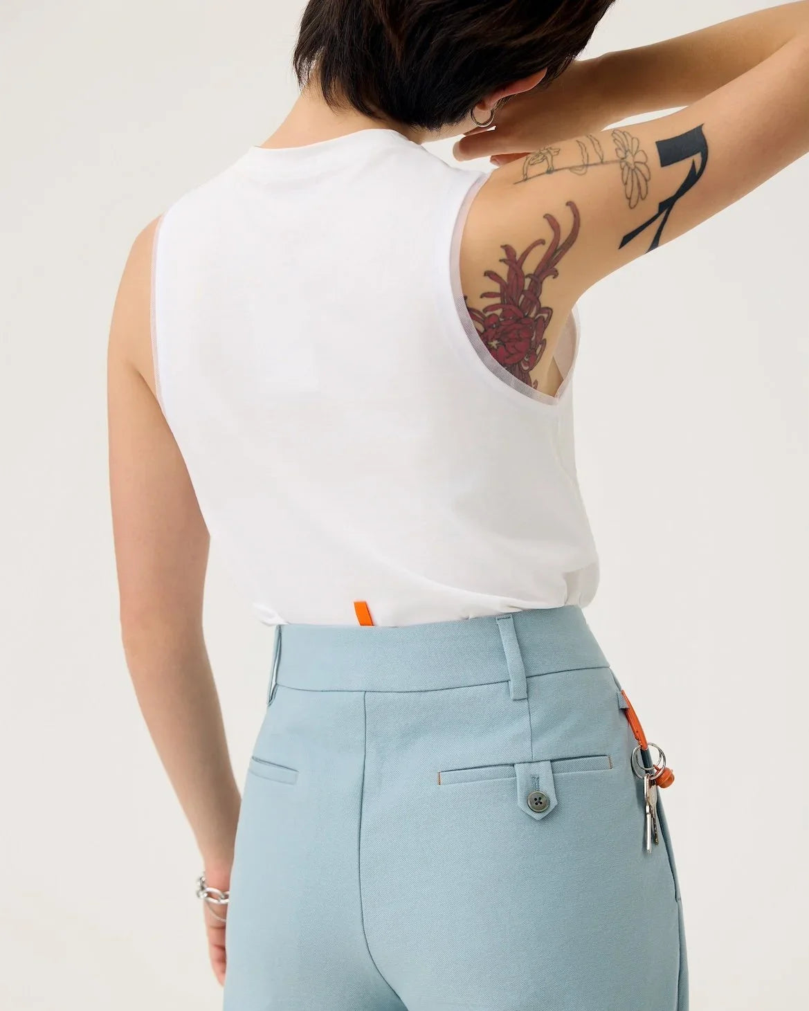 3EIGHTH | Nagare Pleat Trousers in Steel Blue