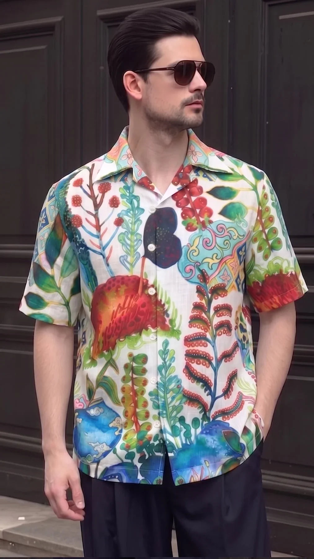 KANZI COLLECTION | Watercolor Botanical Shirt