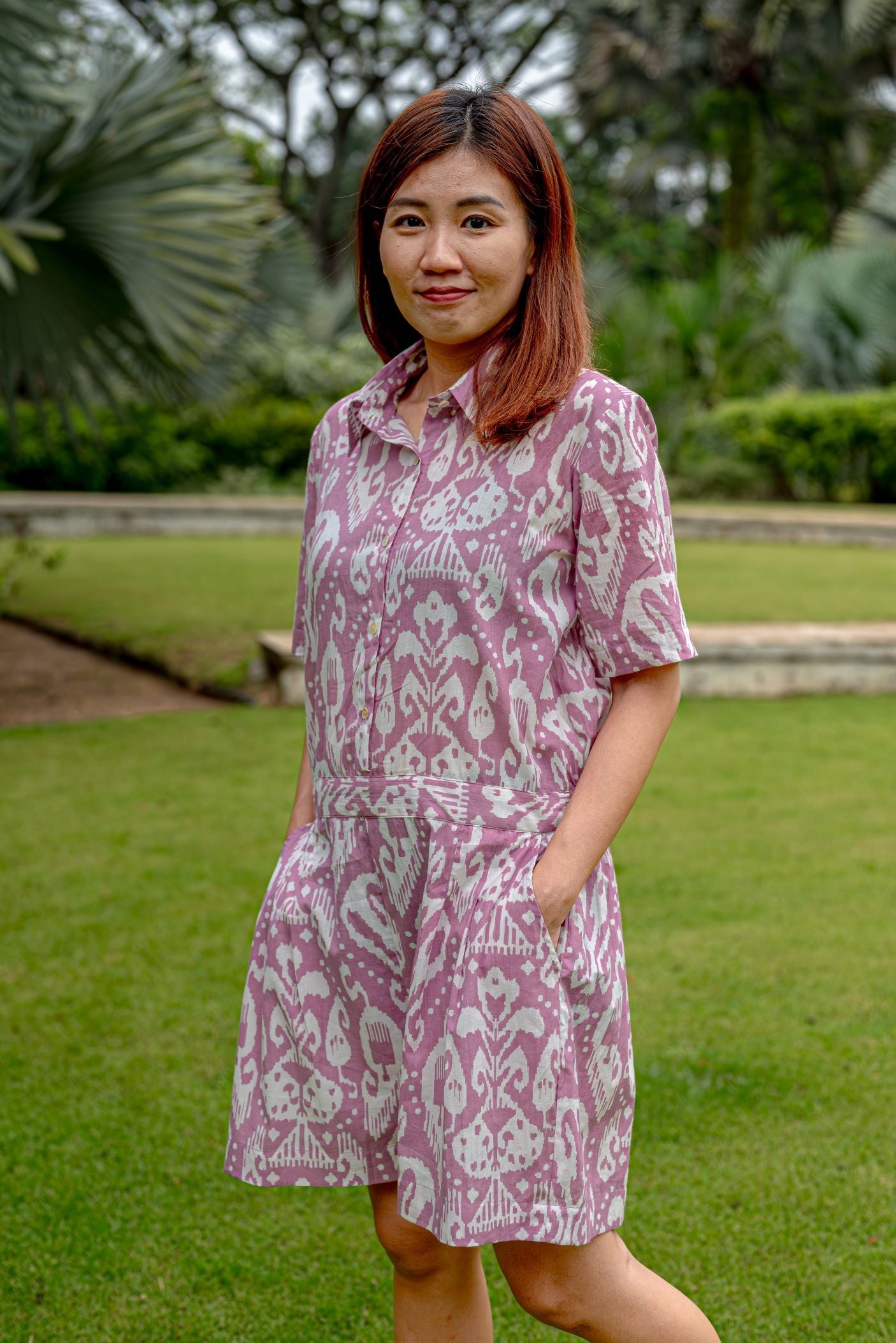 NIMBU | Ankara Mauve Womens Cotton Playsuit