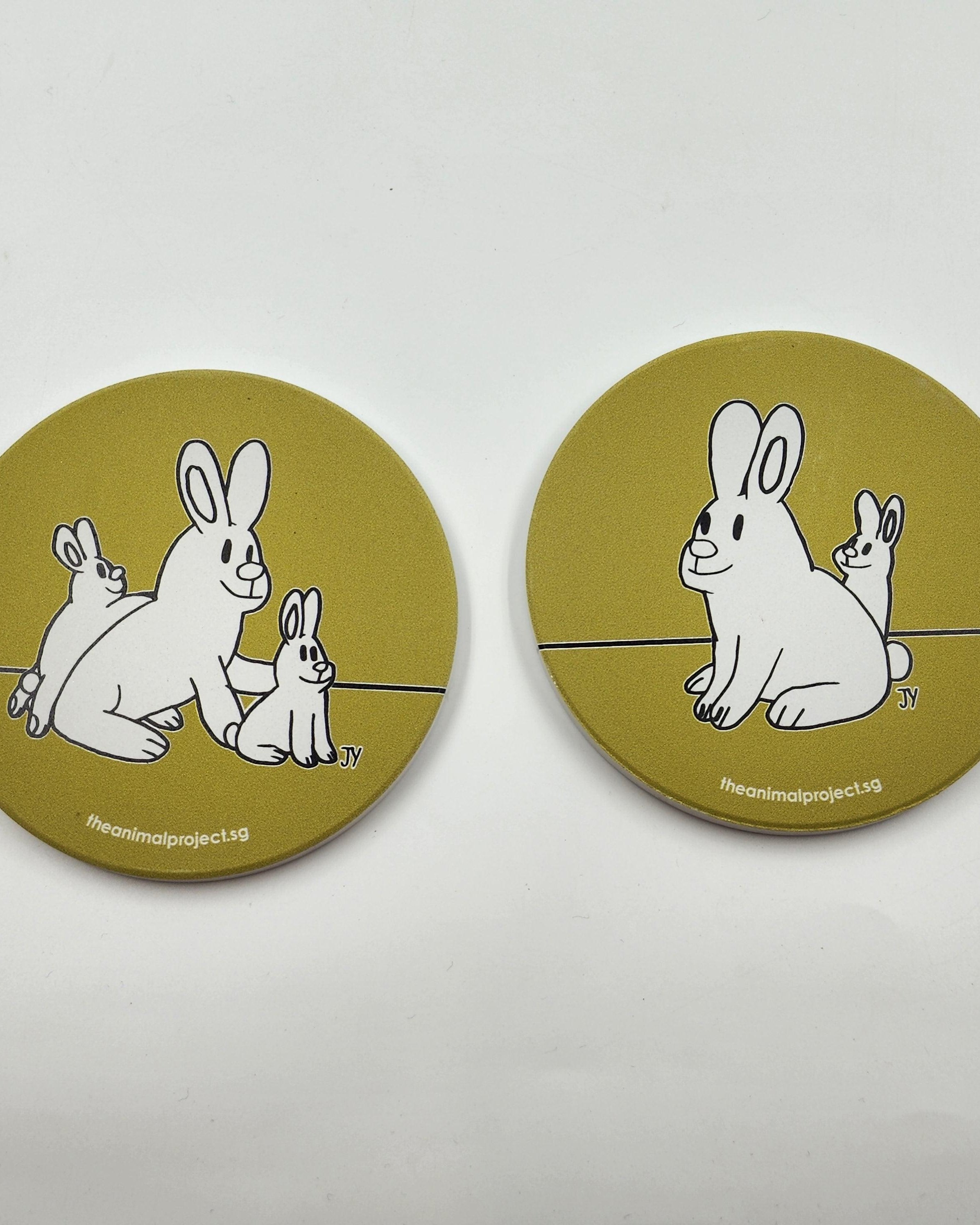 THE ANIMAL PROJECT | Ceramic Coaster (Set of 2) Rabbit