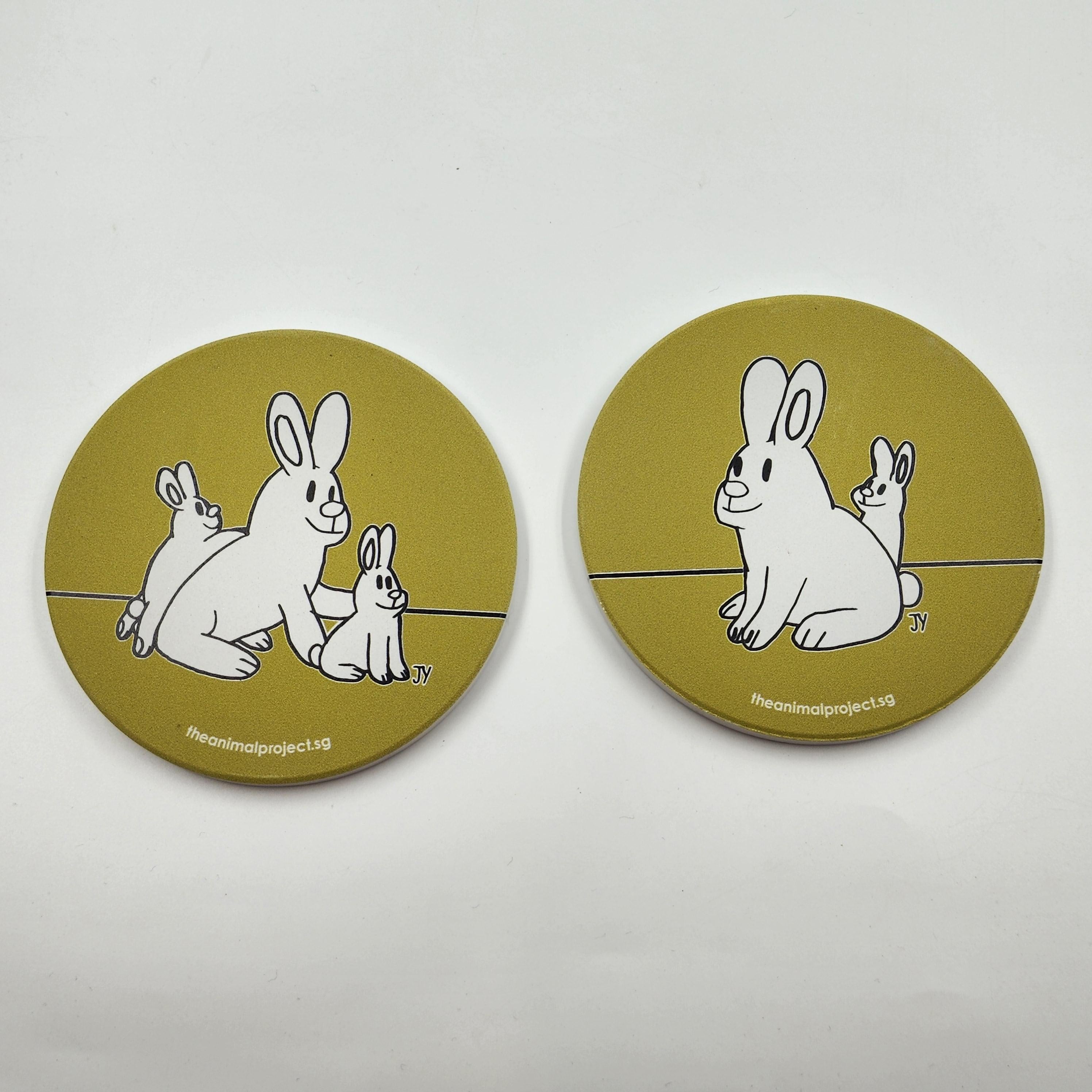 THE ANIMAL PROJECT | Ceramic Coaster (Set of 2) Rabbit
