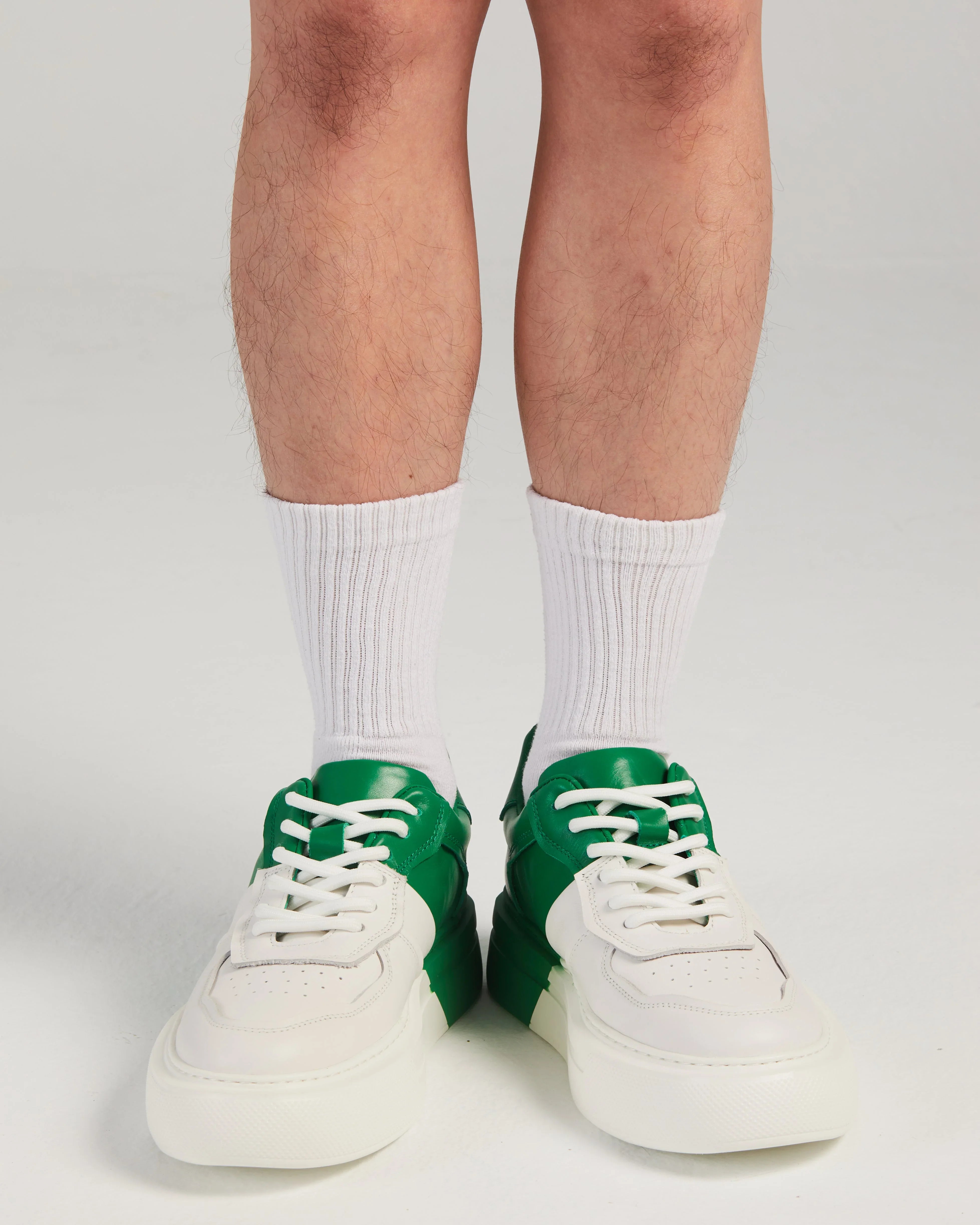 PROJECTWEAR | Fergie Dual Colour Leather Sneaker Green