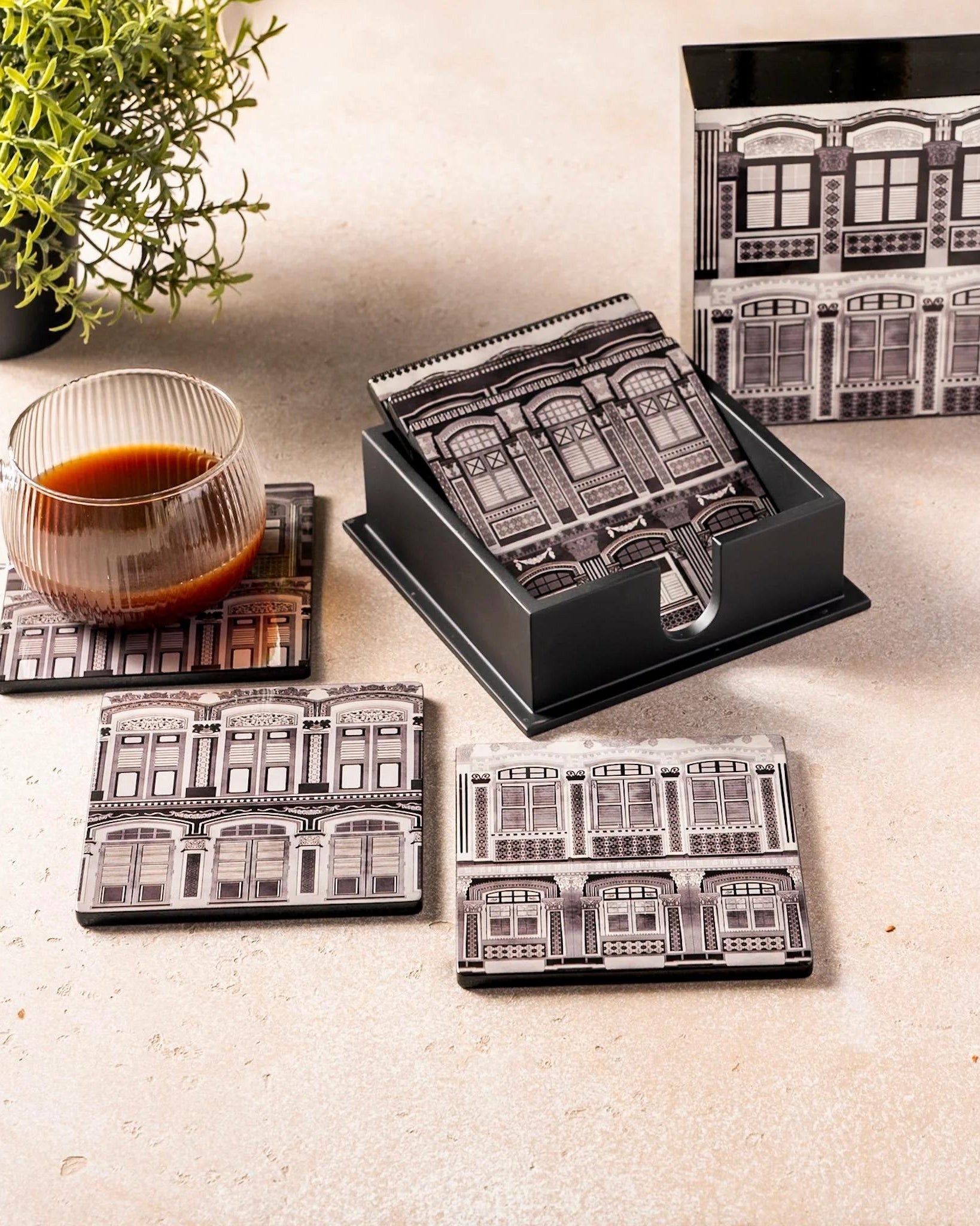 PHOTO PHACTORY | Eternal Elegance Black Coasters