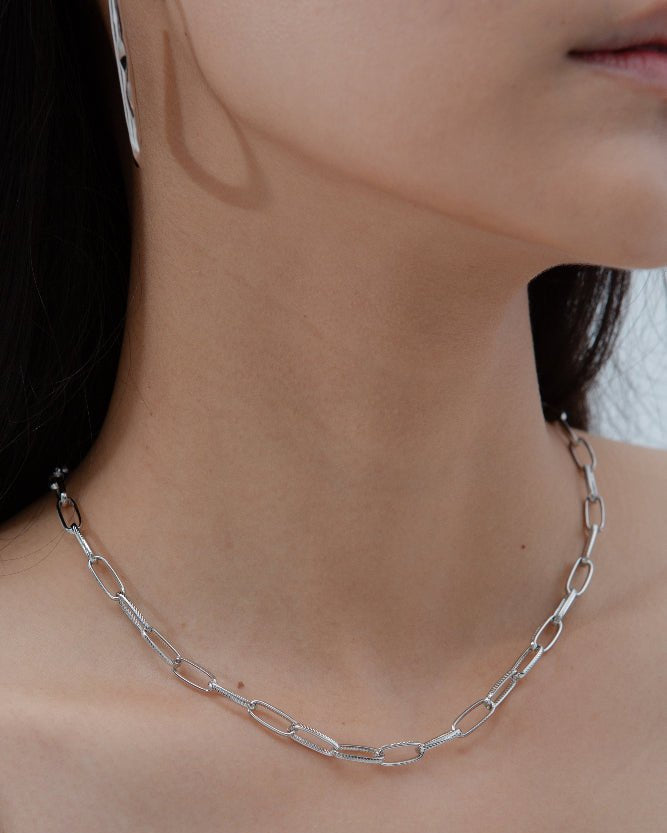 SAERO COLLECTIVE | Hayan Link Necklace | Rhodium