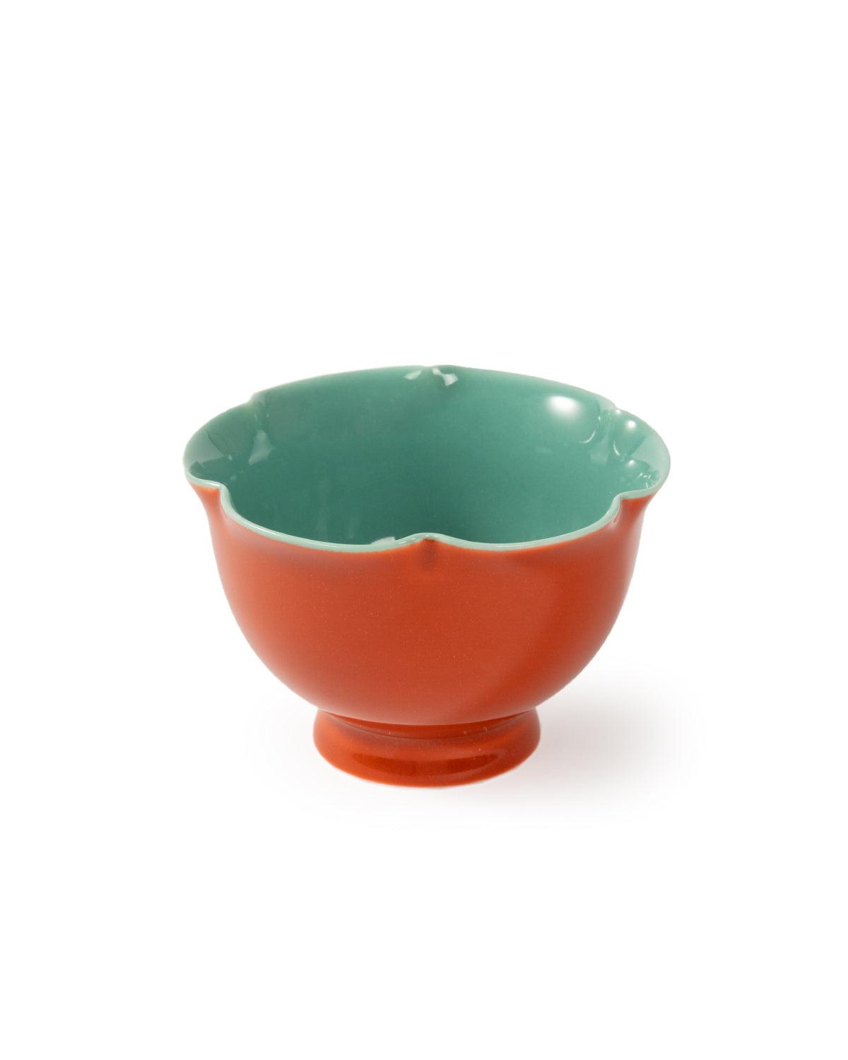 CRAFILAB | Brick Red & Turquoise Tall Flower & Ring Cup
