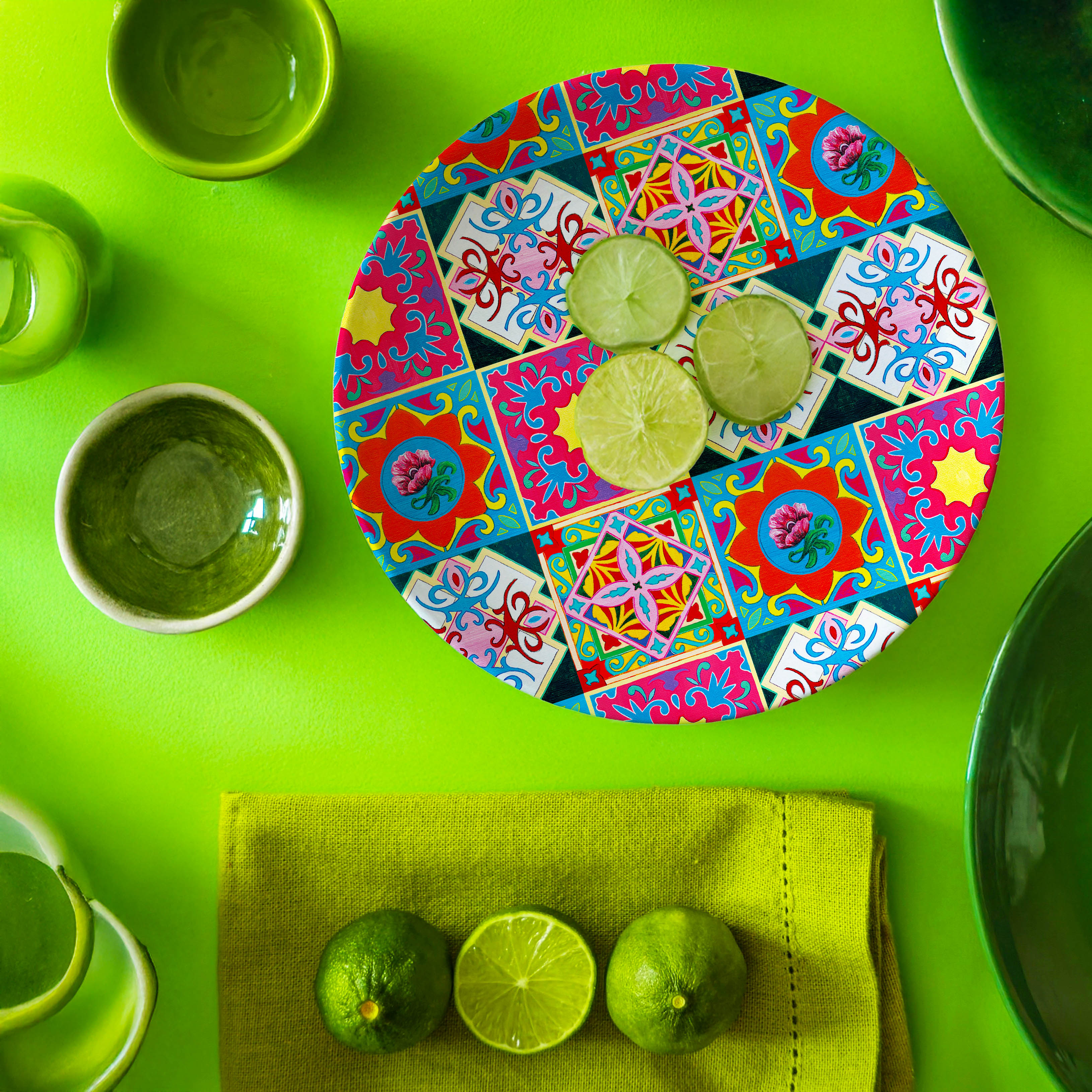 KELLY SER ATELIER | Heritage Tile Bamboo Plates Set