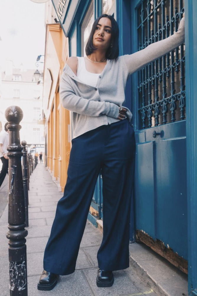 OLIVE BASICS | Jesse Wide-Leg Pocket Pants In Denim TENCEL