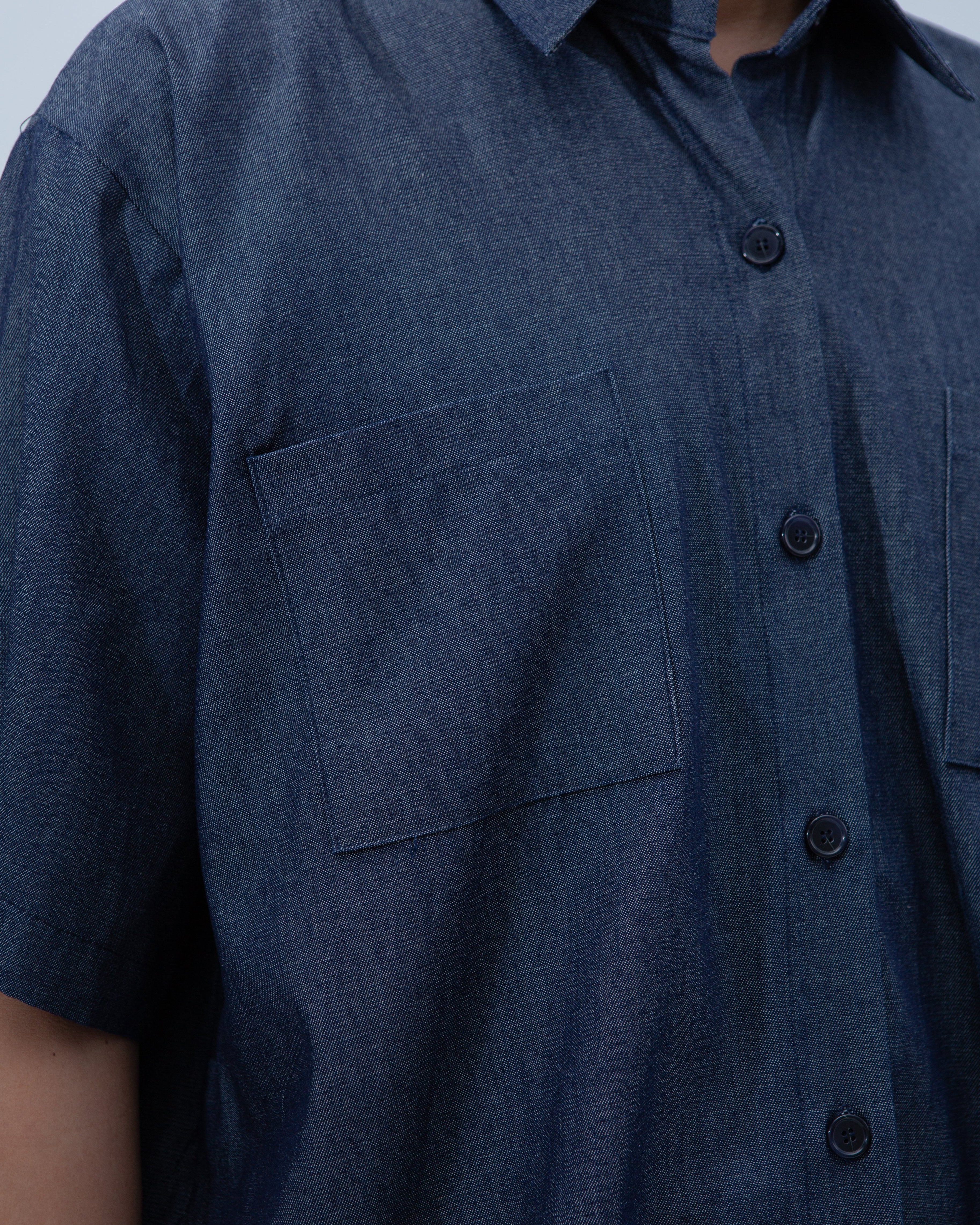 SAERO COLLECTIVE | Denim Short Sleeve Shirt | Blue