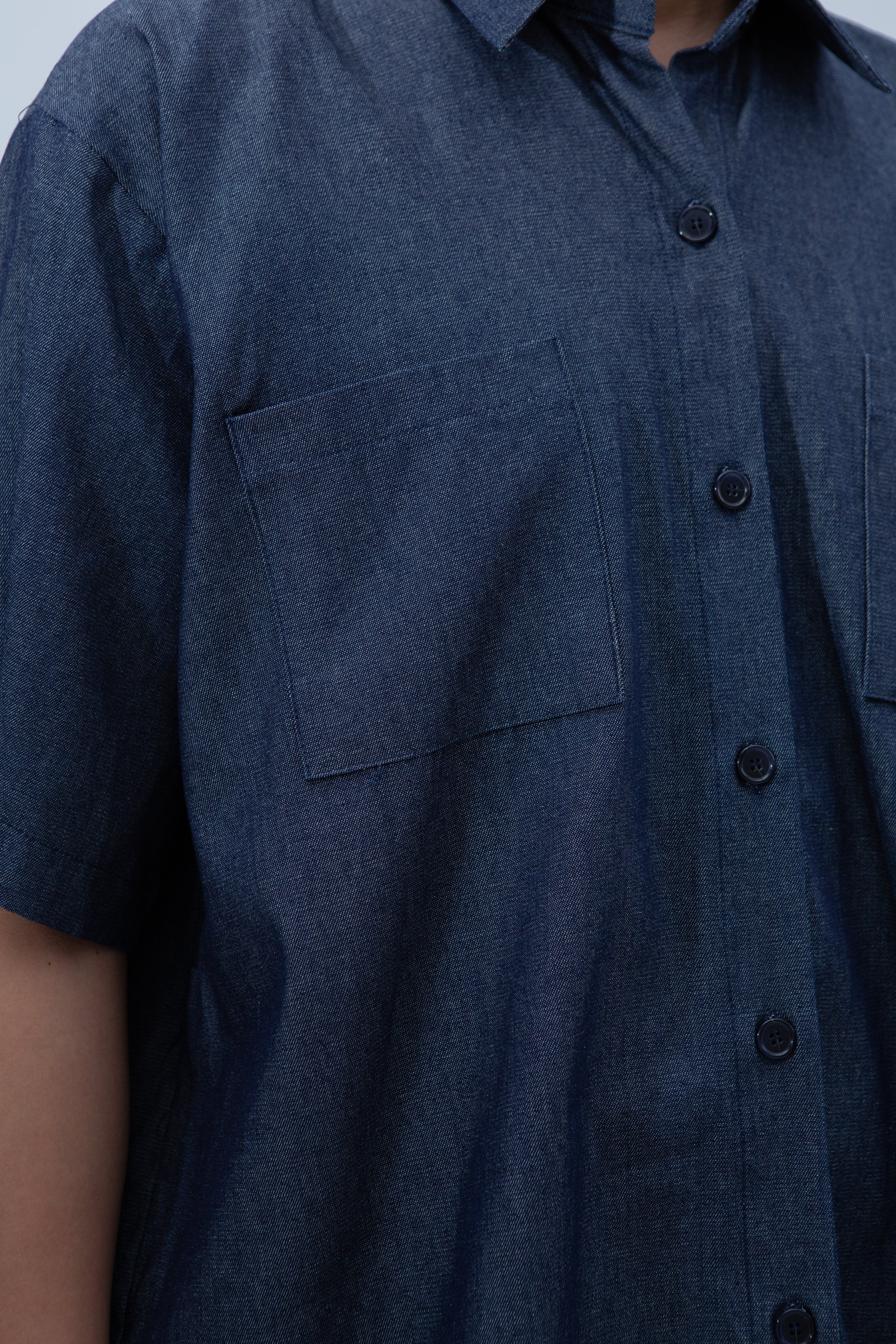 SAERO COLLECTIVE | Denim Short Sleeve Shirt | Blue