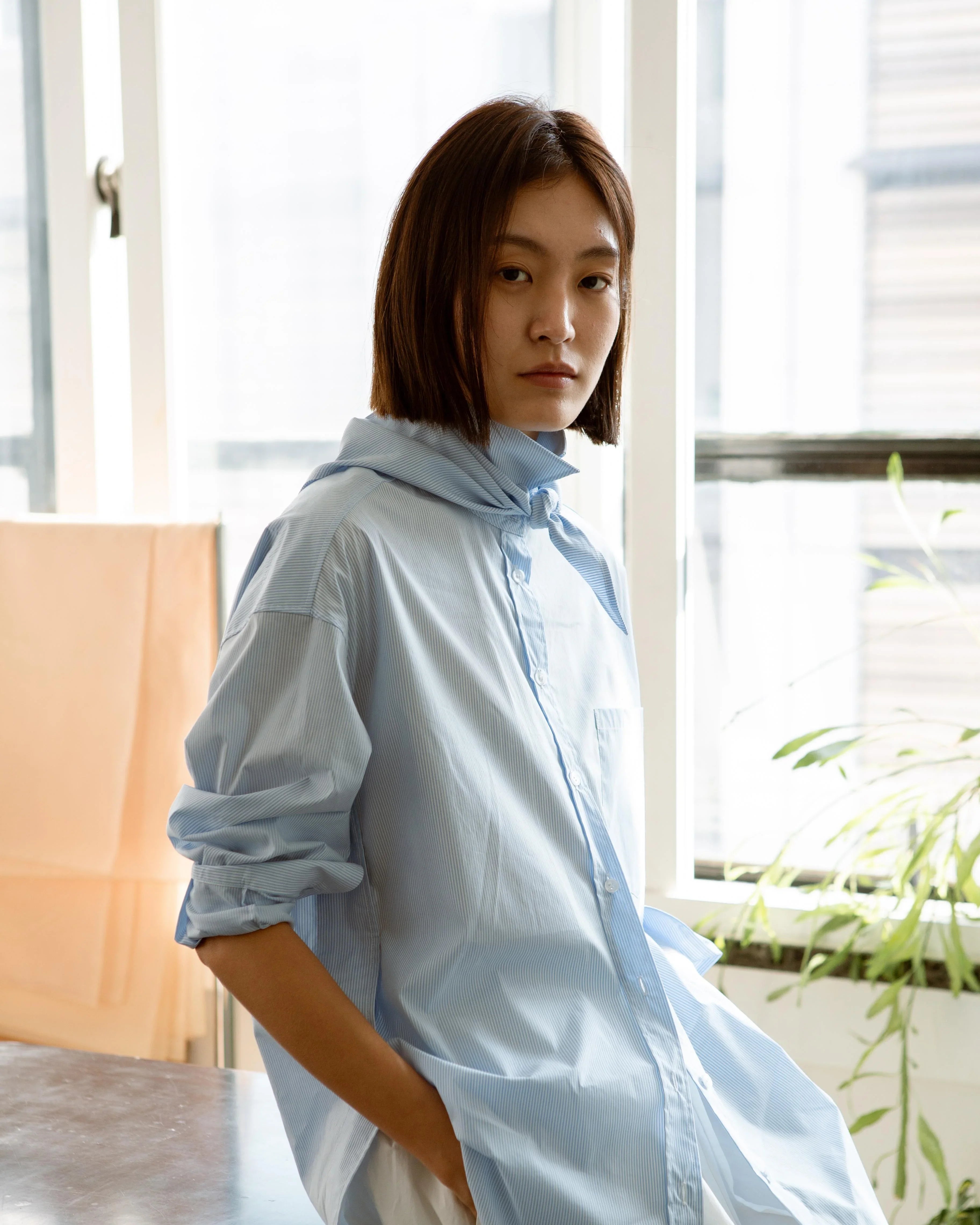 LAYERPLAN | Mira Embroidered Striped Cotton Three-Piece Set