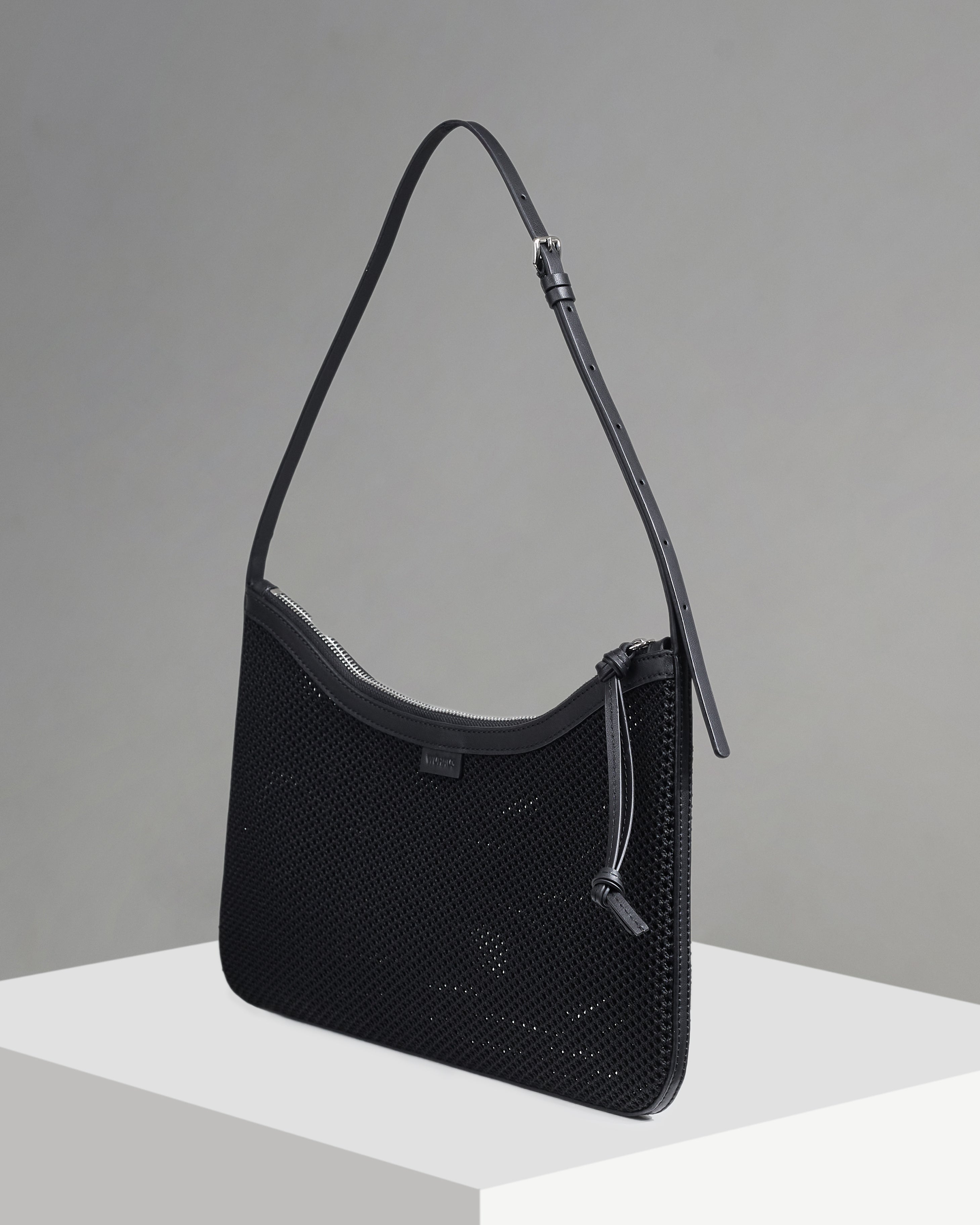 WU HAUS | Veil Net Black Shoulder Bag