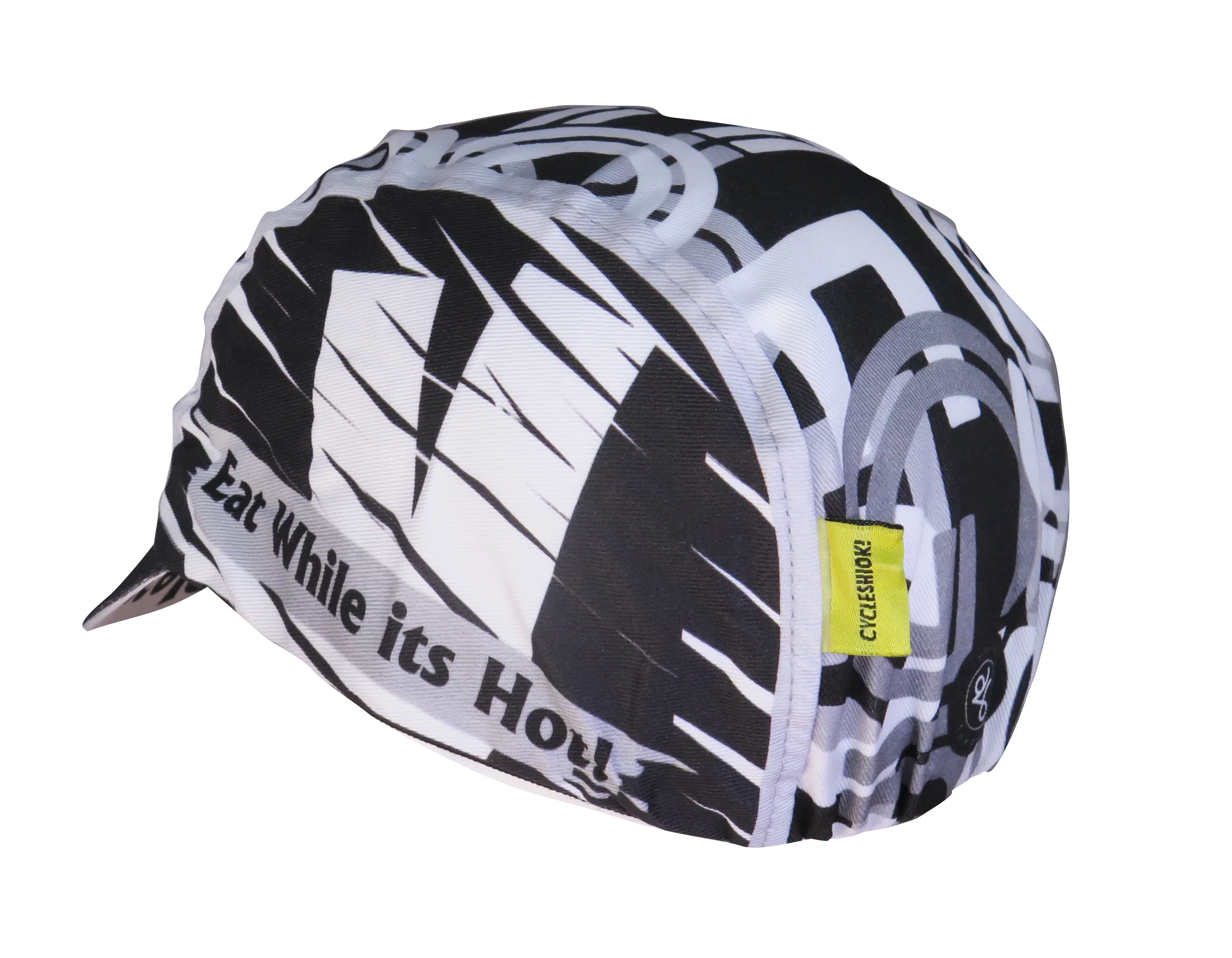 A DESIGN BY TAKACHYA | Cycling Cap - I Am Fast Food Rider (Greyscale)