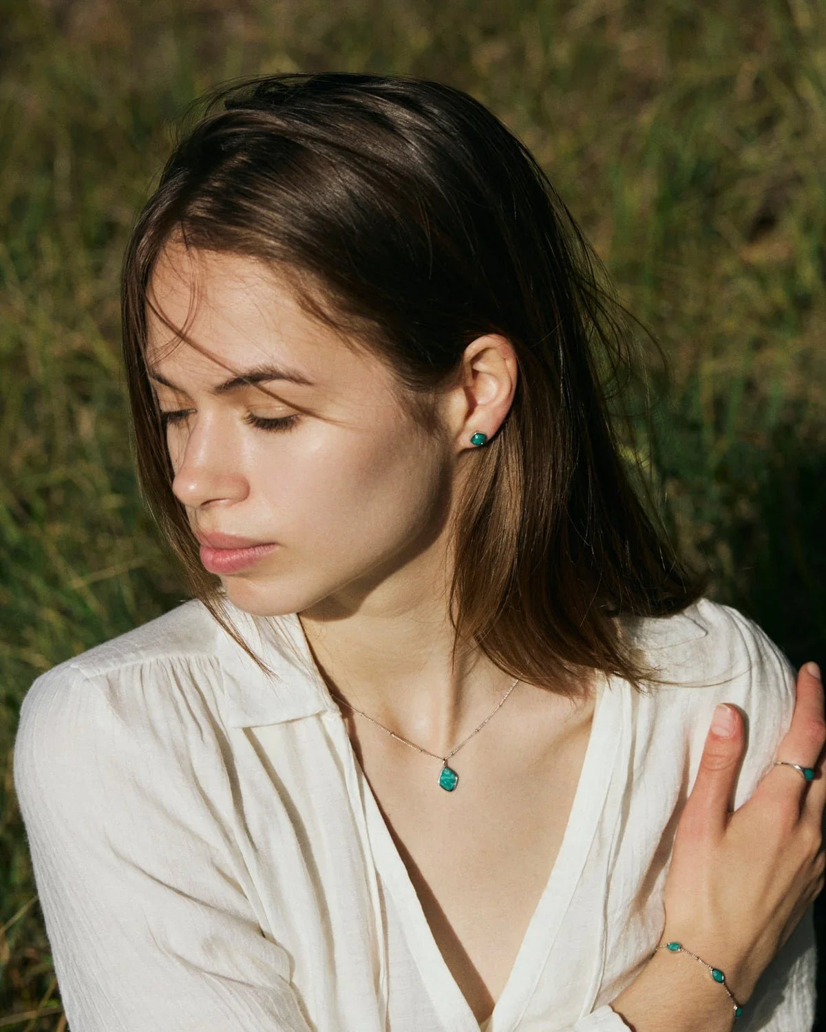 RINA LEE | Courage Amazonite Stud Earrings