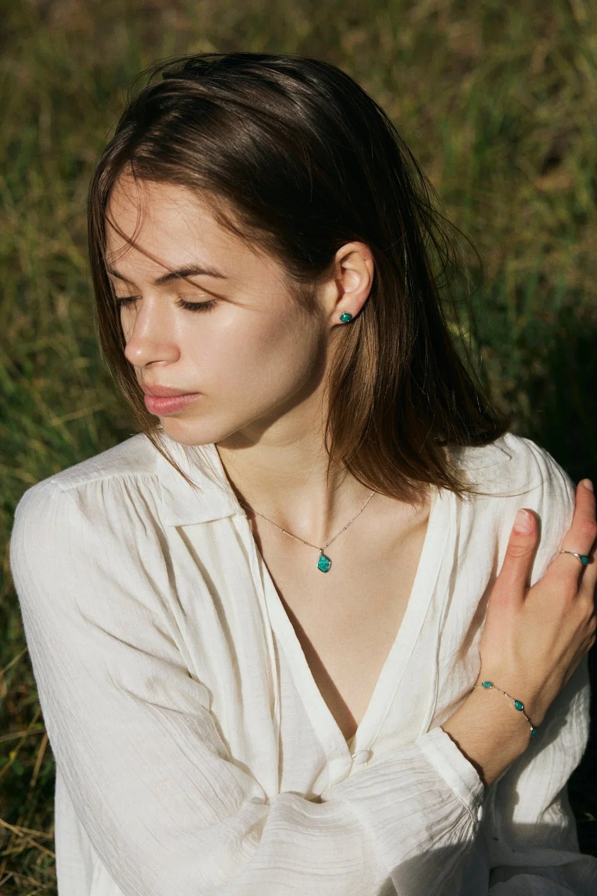 RINA LEE | Courage Amazonite Stud Earrings