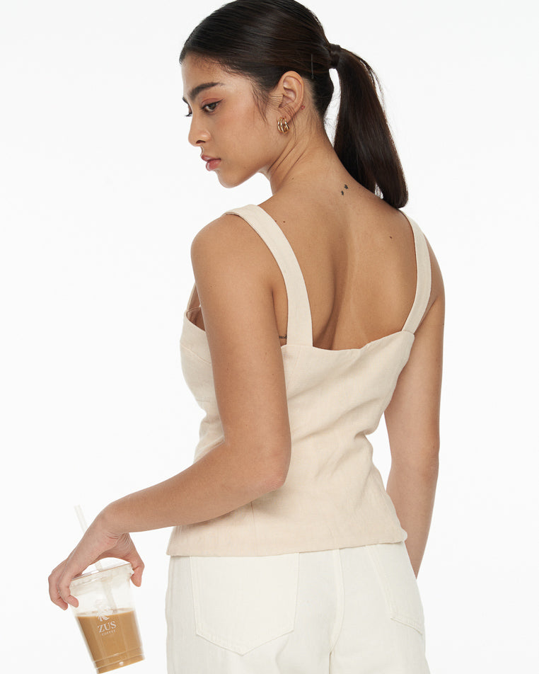 DRESSINGPAULA | Buttoned Linen Cami