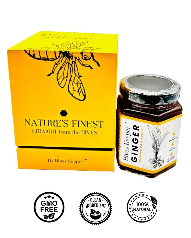 HIVES KEEPER | Infused Raw Honey (with Gift Box) - Ginger Infused Raw Honey