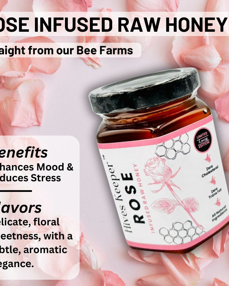 HIVES KEEPER | Infused Raw Honey (with Gift Box) - Rose Infused Raw Honey (Limited Honey Edition)