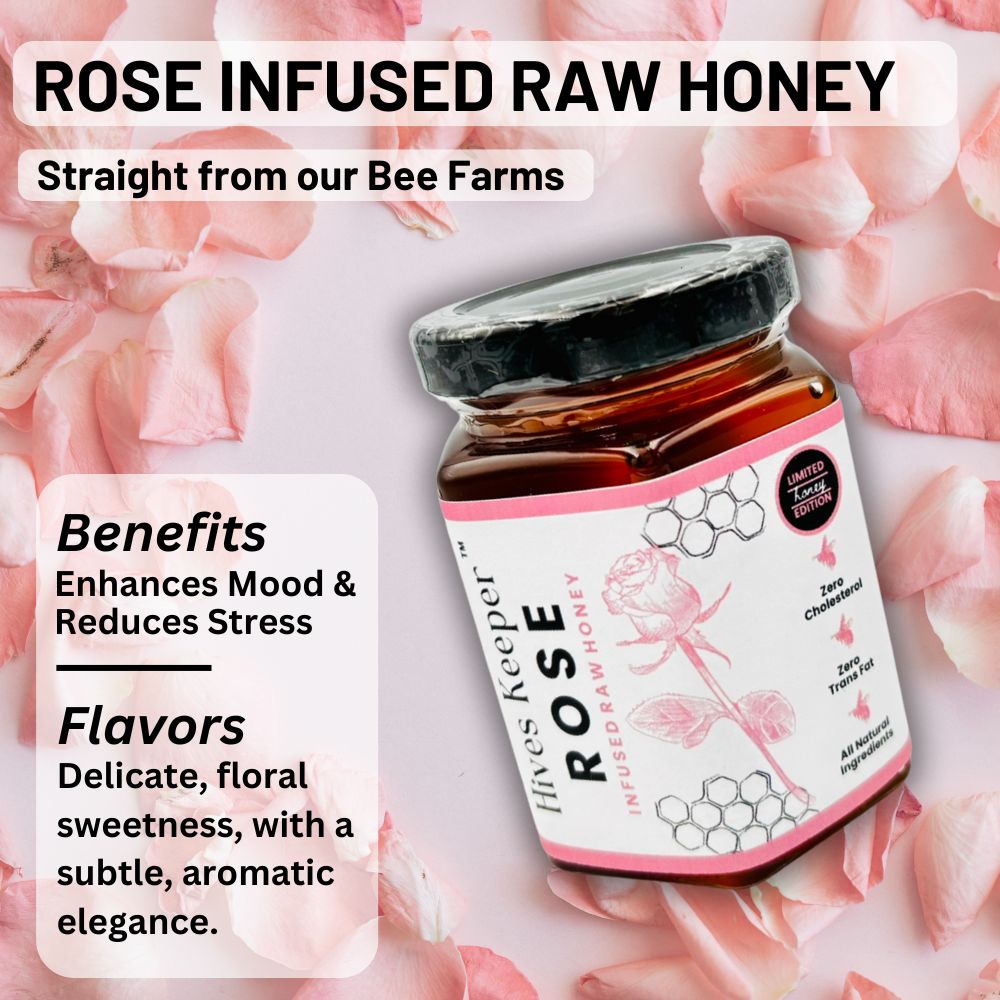 HIVES KEEPER | Infused Raw Honey (with Gift Box) - Rose Infused Raw Honey (Limited Honey Edition)
