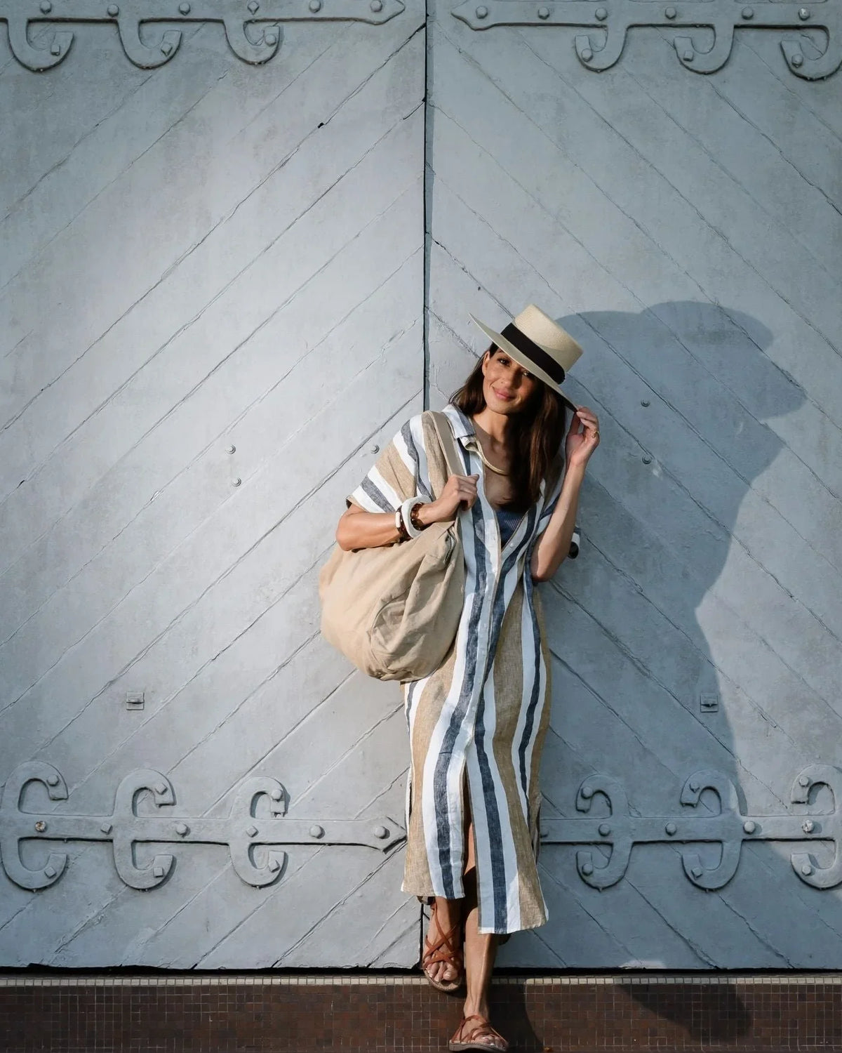 EDITION LIMITEE SINGAPORE | Shirt Dress Long | Charcoal Stripes