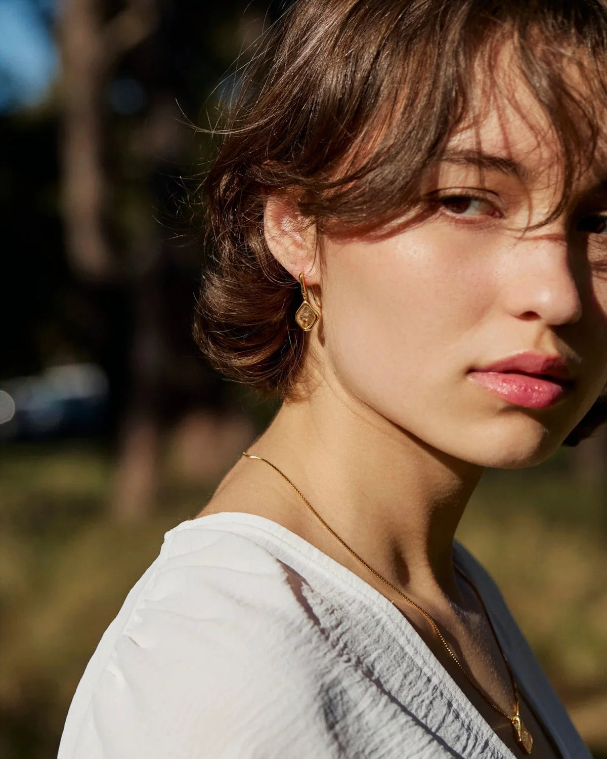 RINA LEE | GOLDEN Rutile Quartz Dangle Hook Earrings | 18K Gold Vermeil