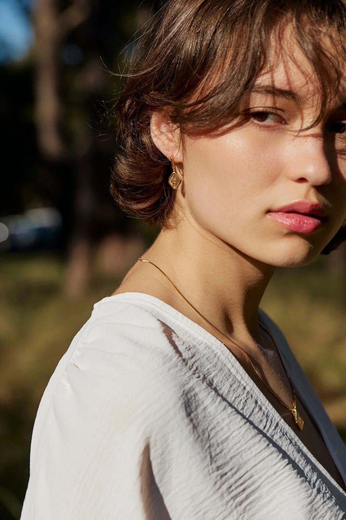 RINA LEE | GOLDEN Rutile Quartz Dangle Hook Earrings | 18K Gold Vermeil