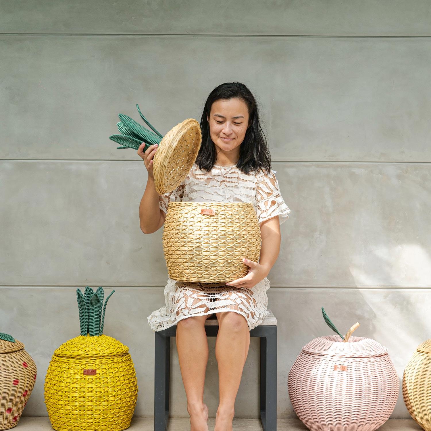 MOMIJI | Pineapple Basket - Medium Natural