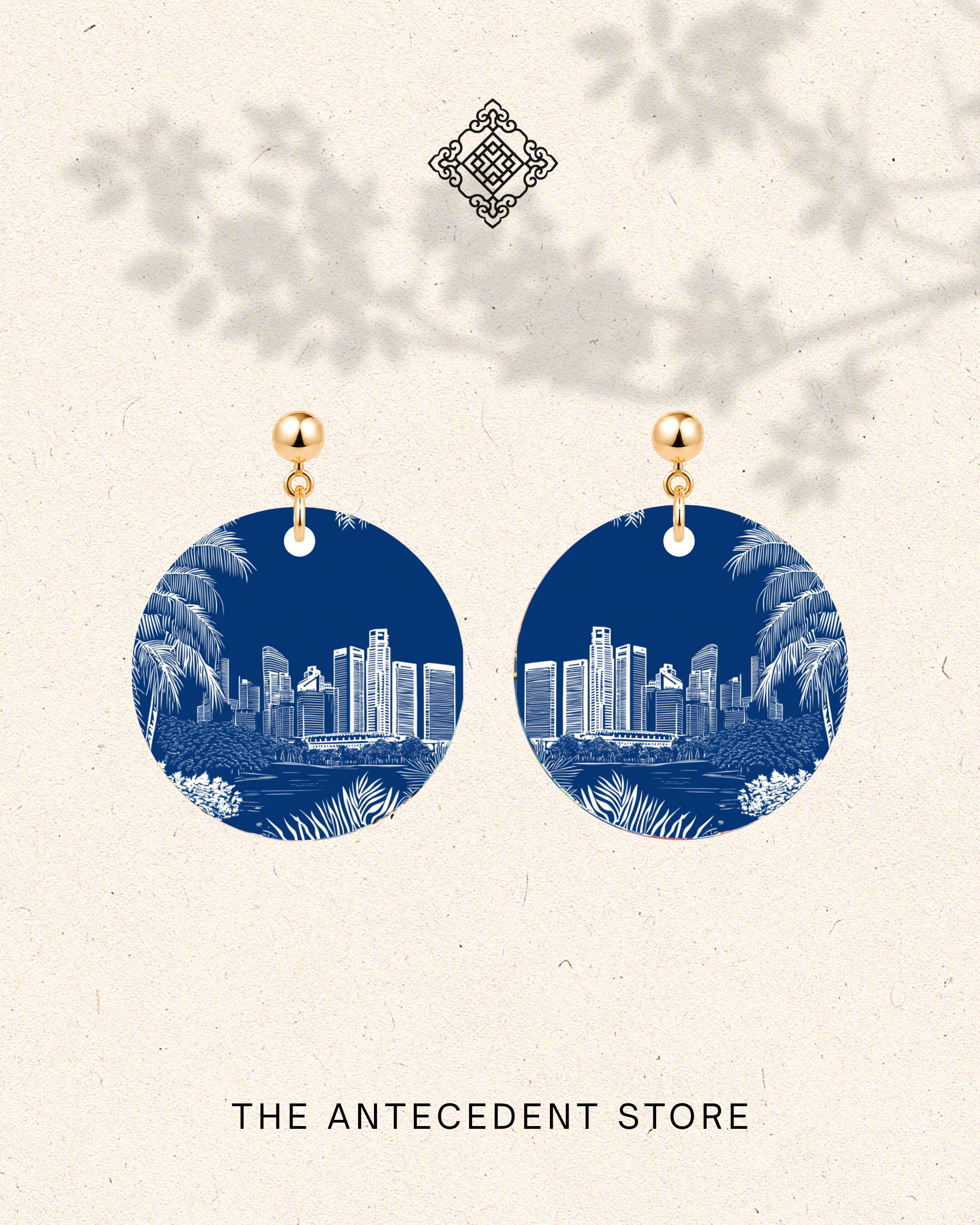 THE ANTECEDENT STORE | Singapore Skyline Earrings In Blue