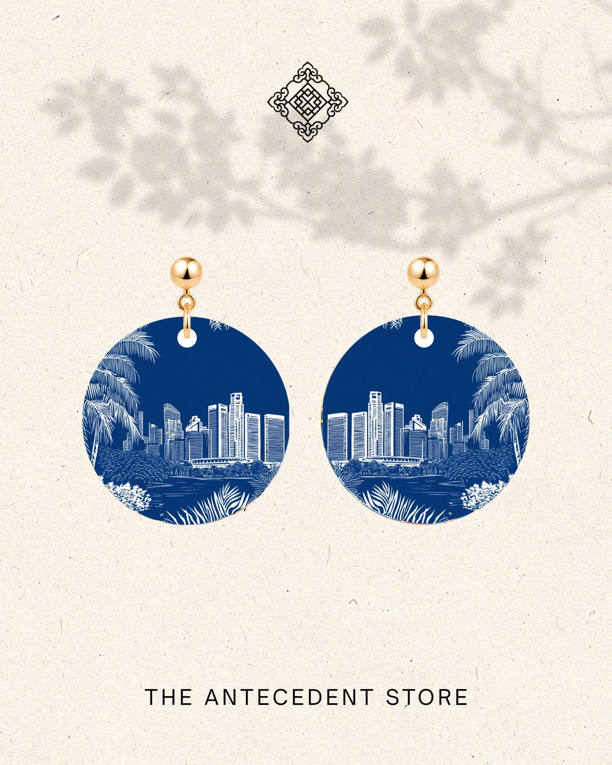 THE ANTECEDENT STORE | Singapore Skyline Earrings In Blue
