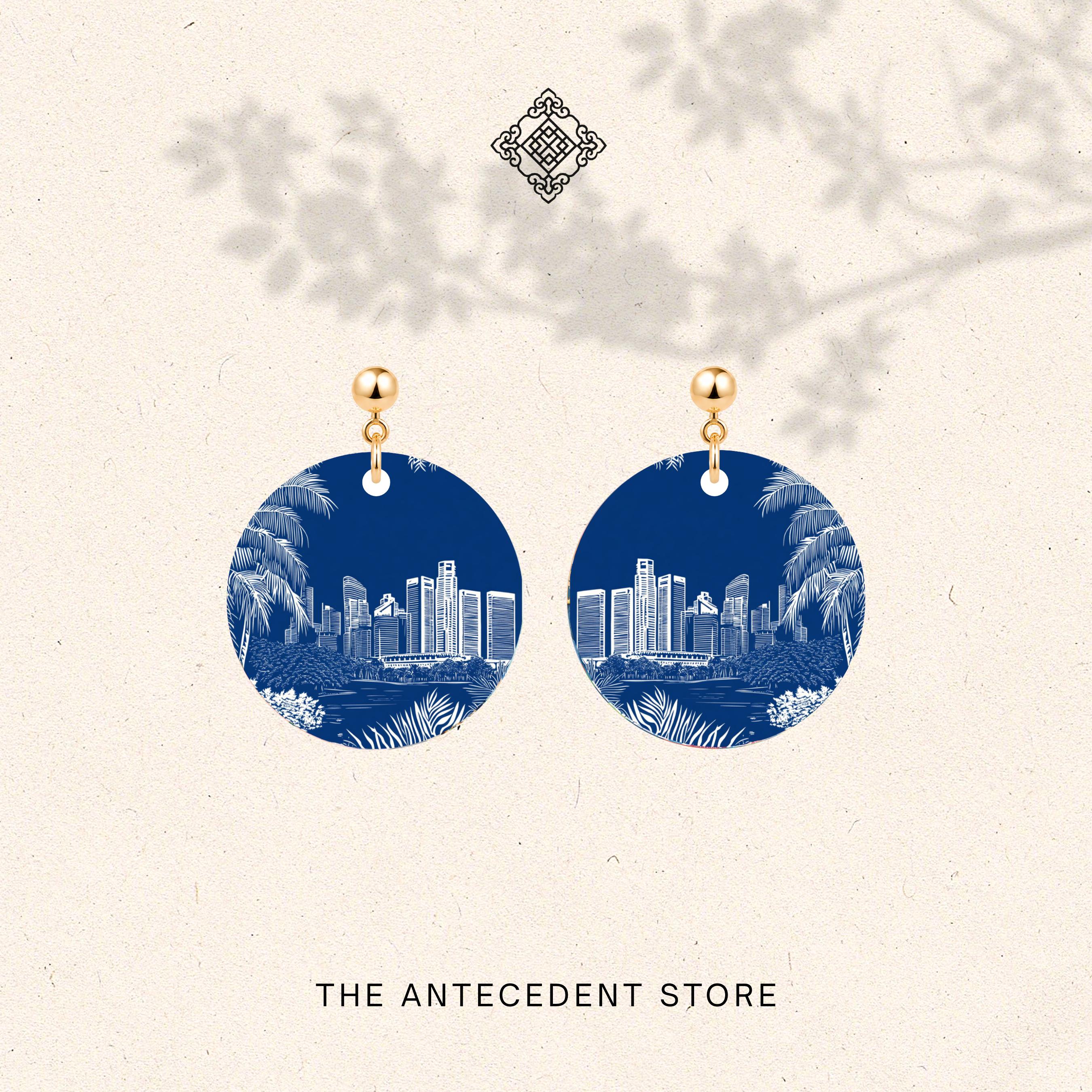 THE ANTECEDENT STORE | Singapore Skyline Earrings In Blue
