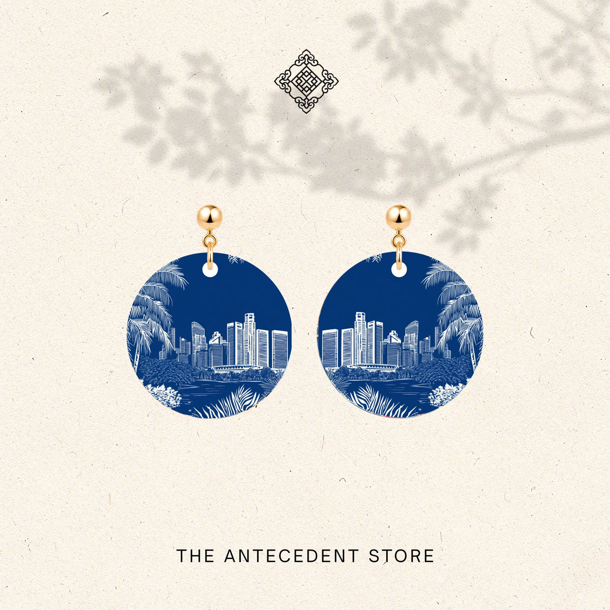 THE ANTECEDENT STORE | Singapore Skyline Earrings In Blue