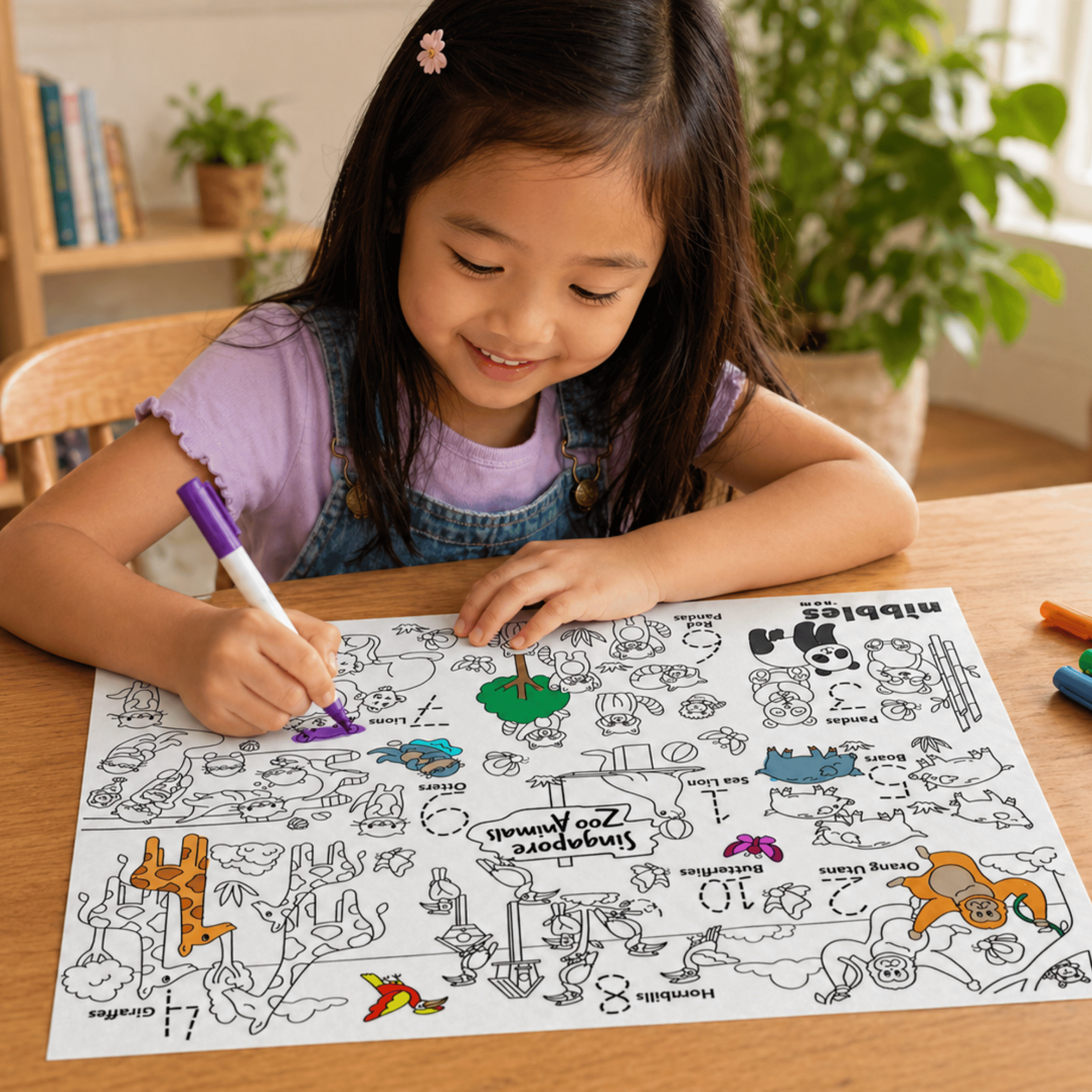 NOM | Nibbles by Nom SG Zoo Silicone Colouring Mat