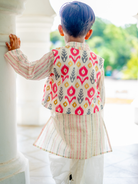 NIMBU | Gul Pink Boys Kurta Dhoti Jacket in Cotton