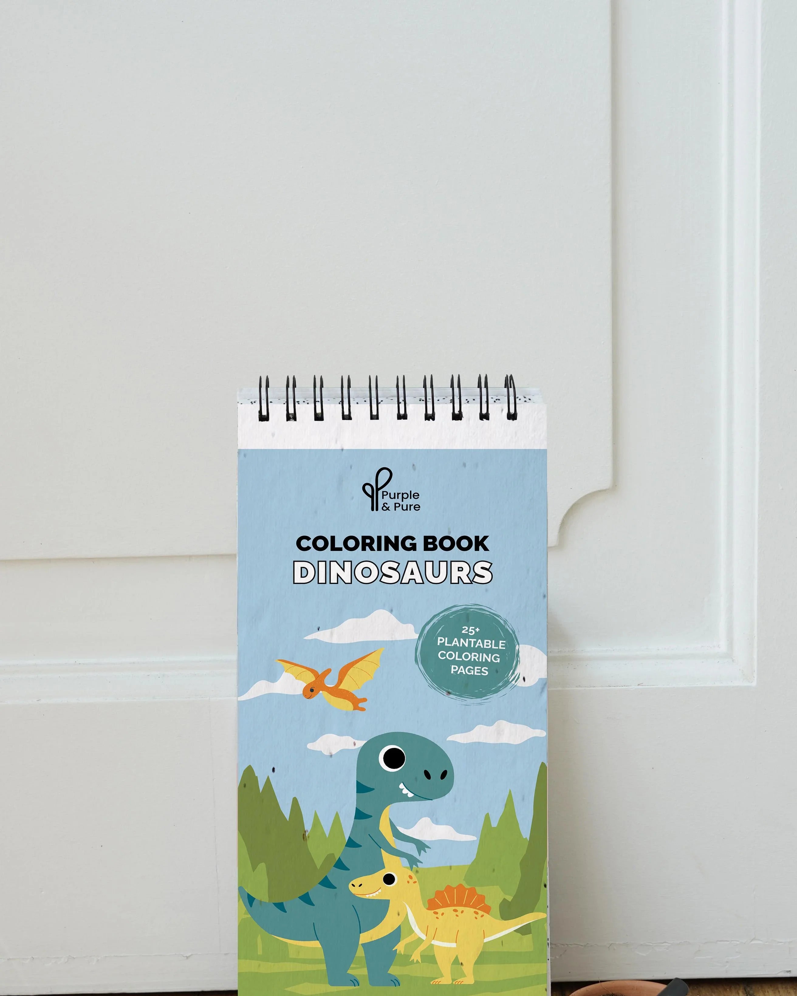 PURPLE & PURE | Dinosaurs Plantable Colouring Book