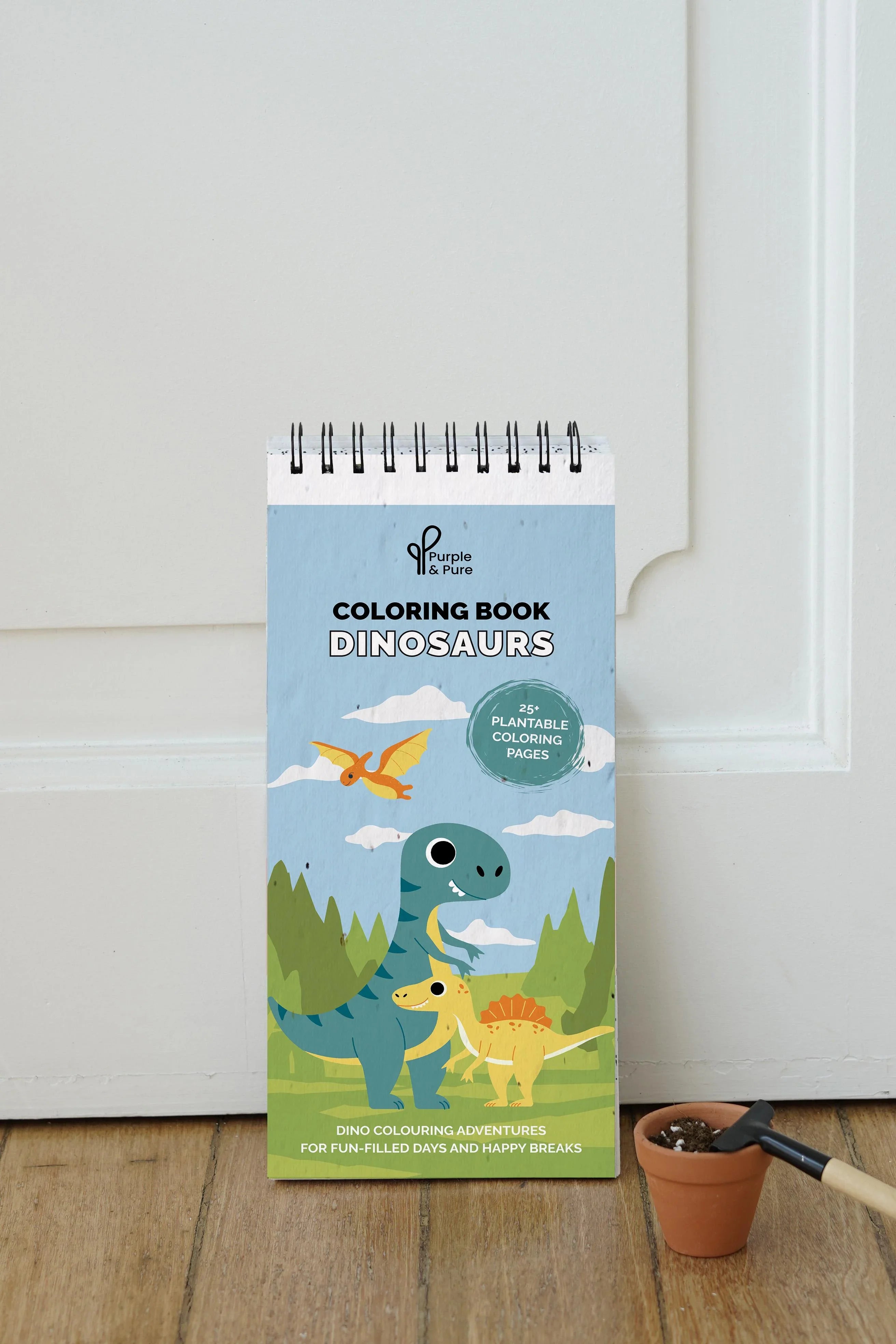 PURPLE & PURE | Dinosaurs Plantable Colouring Book