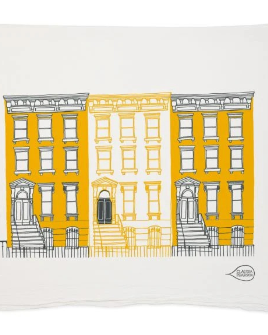 BROOKLYN MADE | Yellow Brooklyn Brownstone Tea Towel