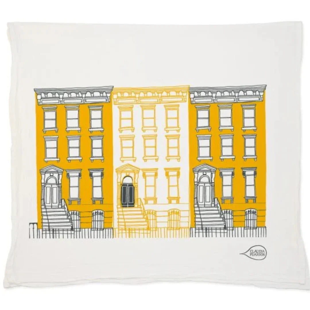 BROOKLYN MADE | Yellow Brooklyn Brownstone Tea Towel