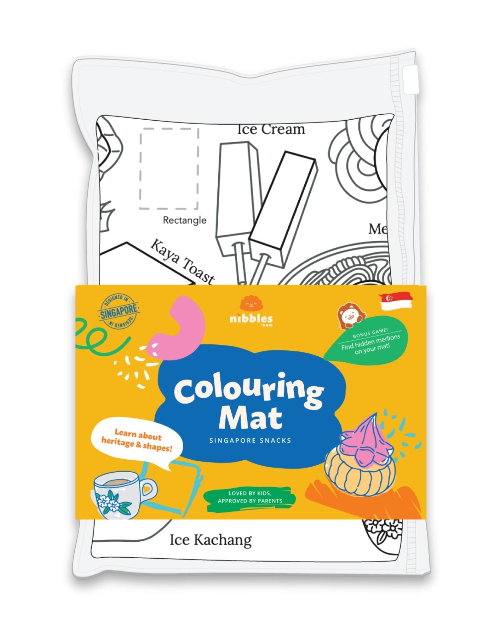 NOM | Nibbles by Nom SG Snacks Silicone Colouring Mat