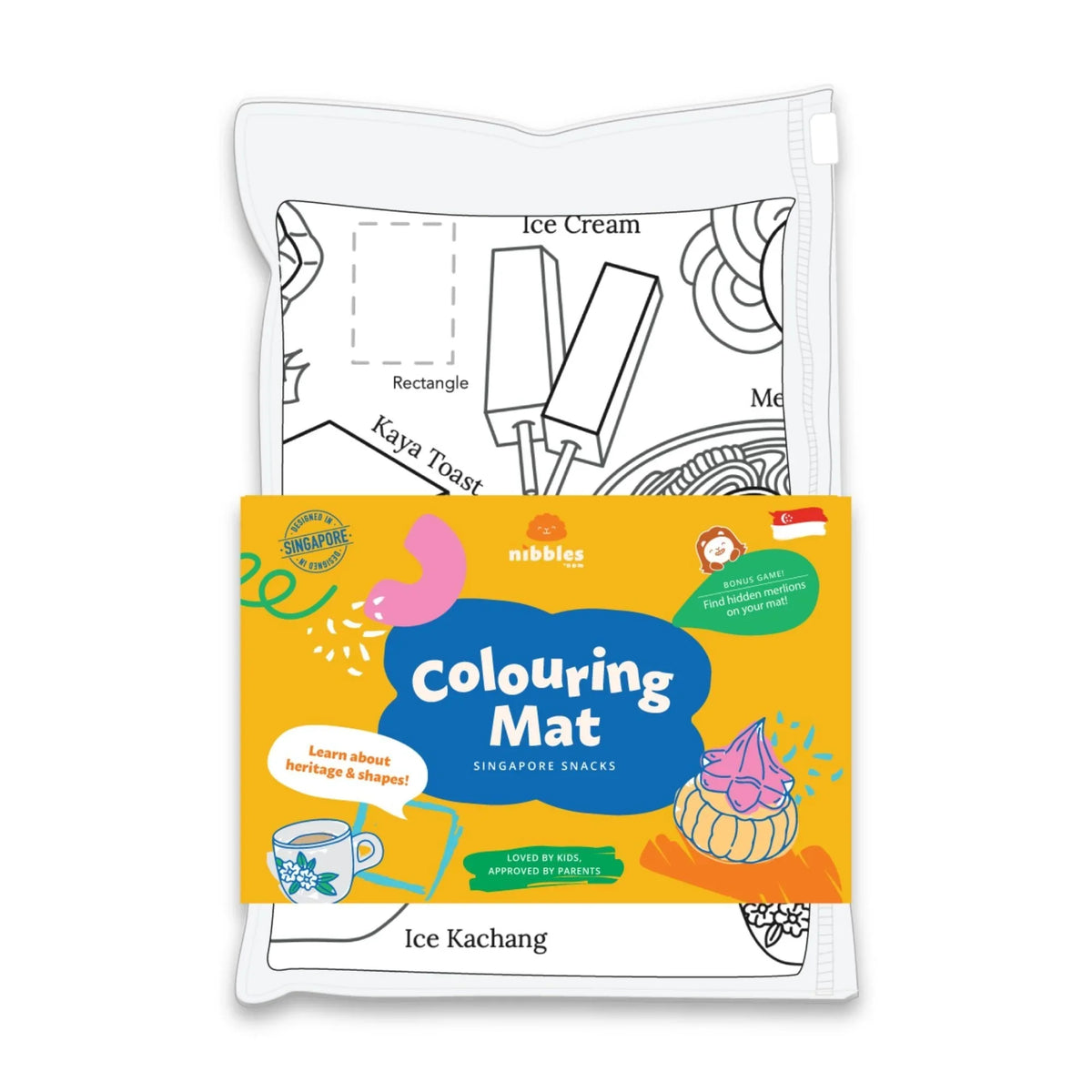 NOM | Nibbles by Nom SG Snacks Silicone Colouring Mat