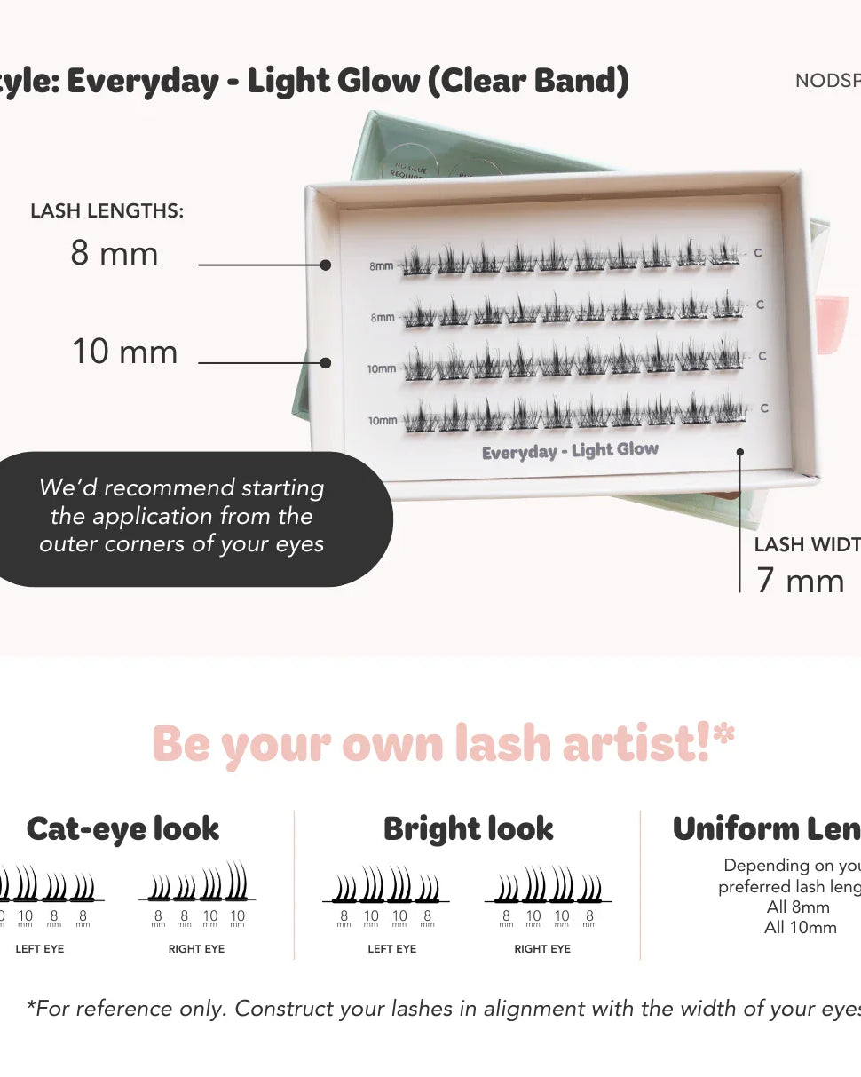 NODSPARK | Clear Band Everyday Light Glow Lazy Lashes