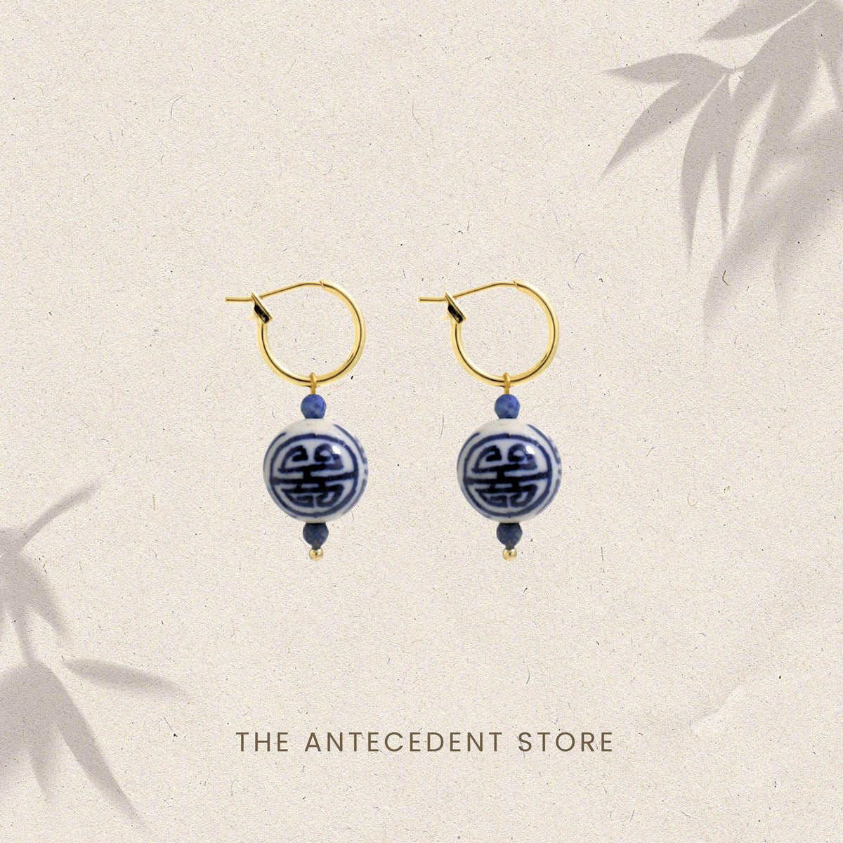 THE ANTECEDANT STORE | Good Fortune Lapis Hoop Earrings