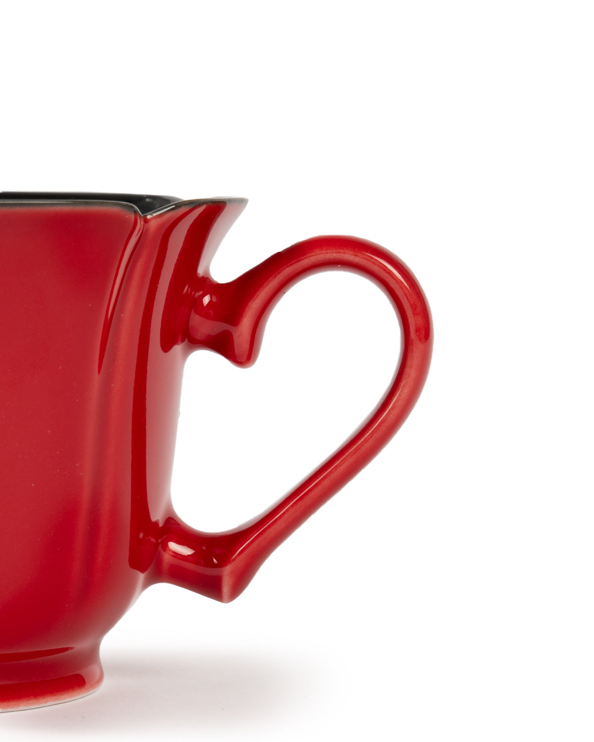 CRAFILAB | Vermilion Red & Moon Gazing Teacup With Heart & Shaped Side Handle