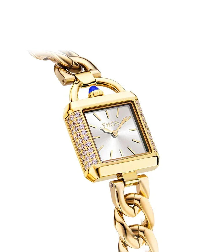 BLACK BY BLUE BRAVE | THCN Cยท II White Sunray Dial Gold Chain-Link Watch